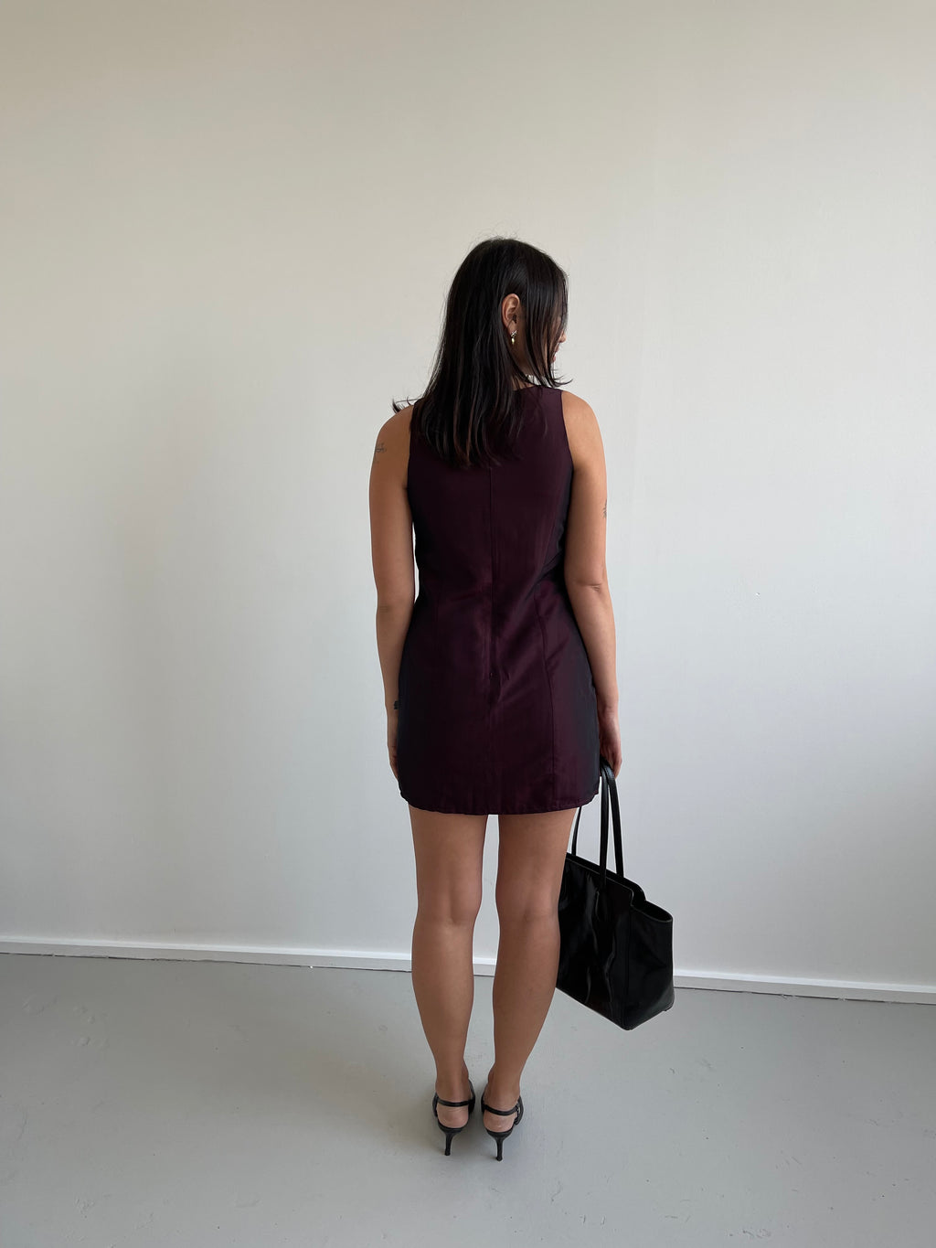 Red iridescent mini dress