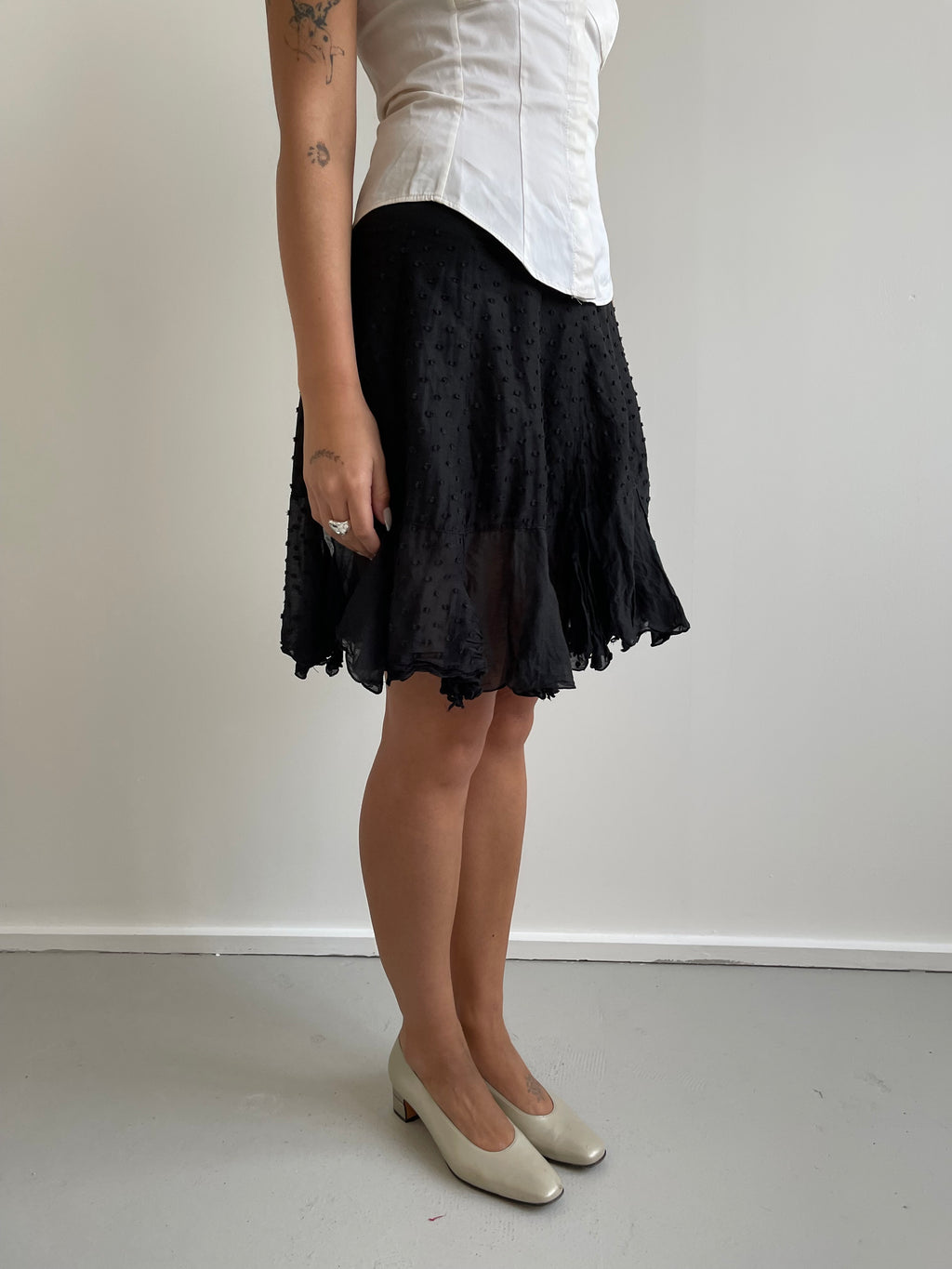 Pinko black wrap around floaty skirt