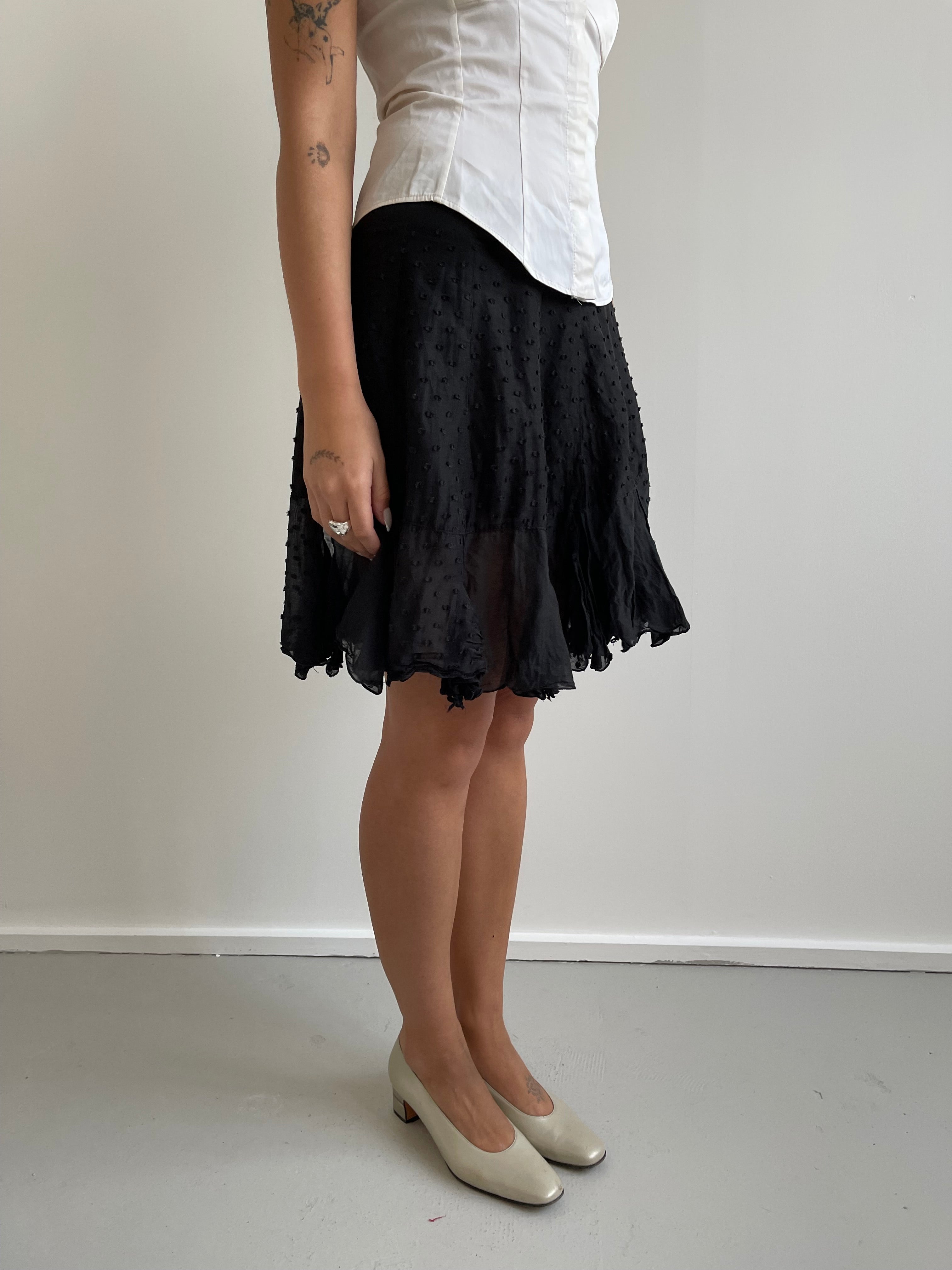 Pinko black wrap around floaty skirt