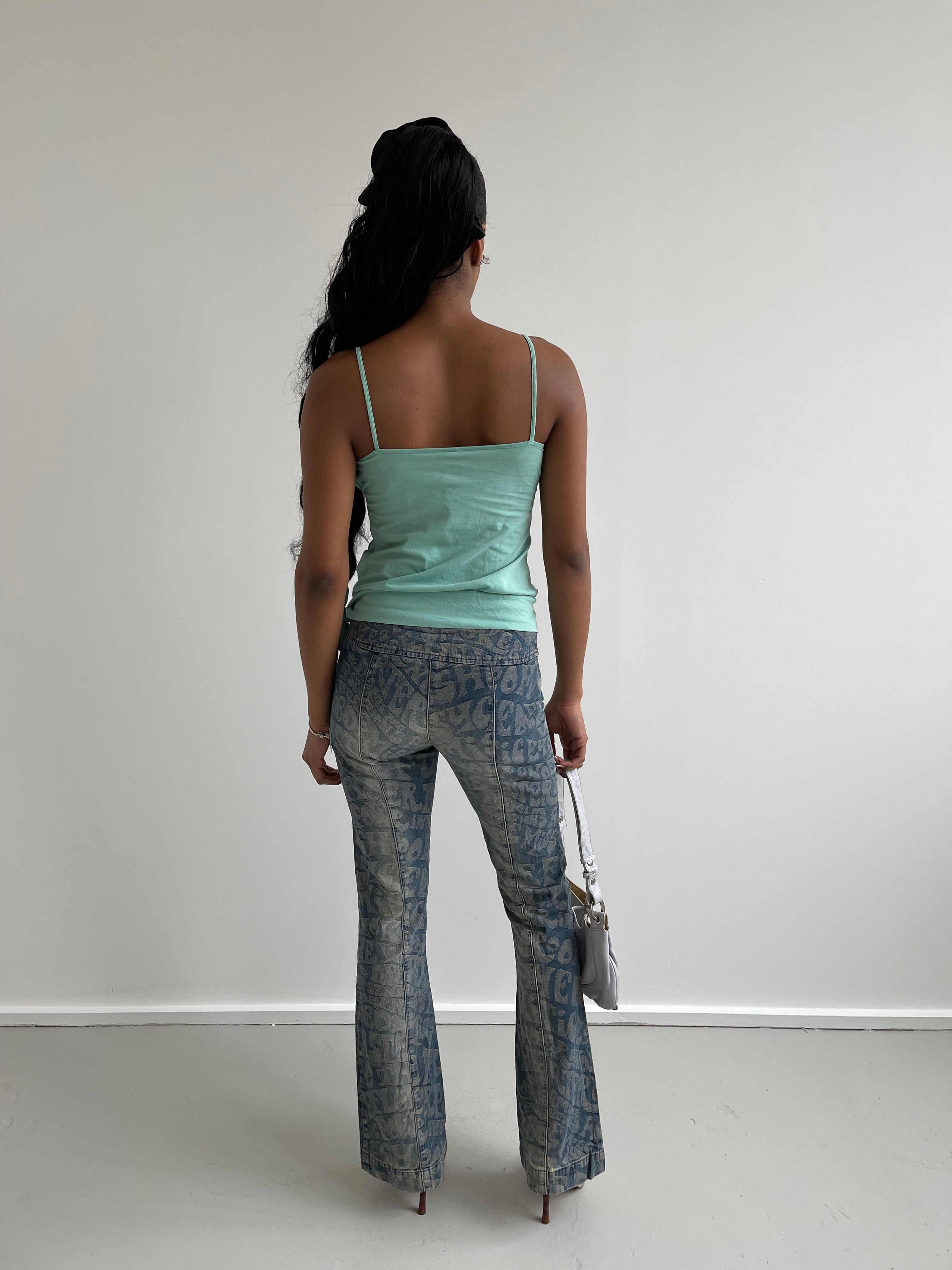 Miss Sixty monogram 70s style flared jeans