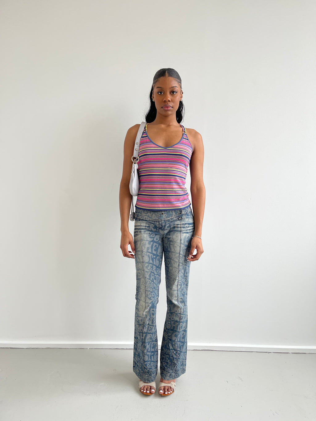 Miss Sixty monogram 70s style flared jeans