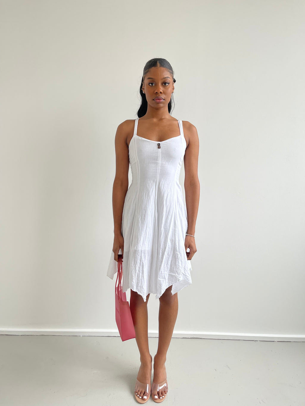 White floaty summer dress