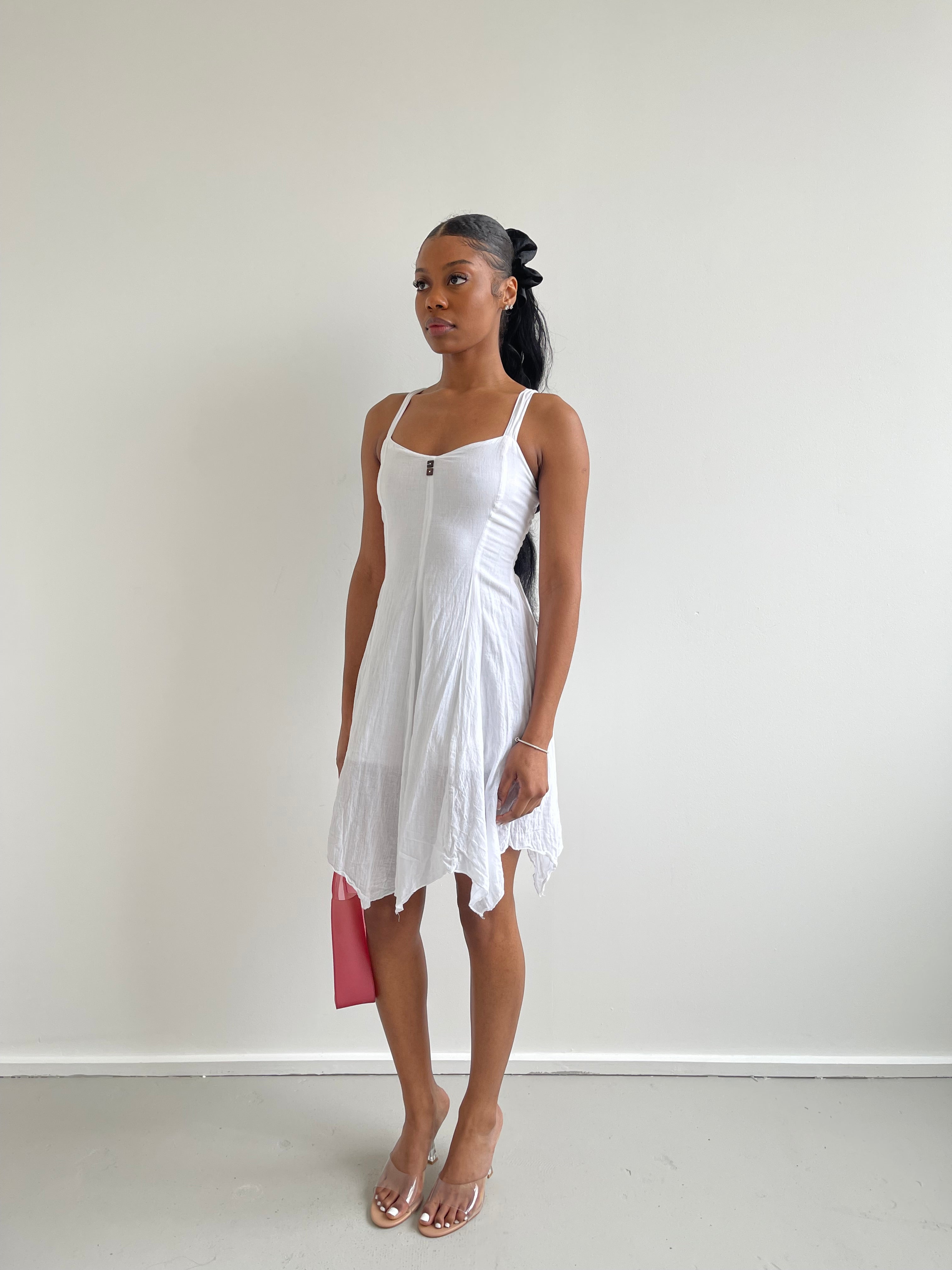 White floaty summer dress