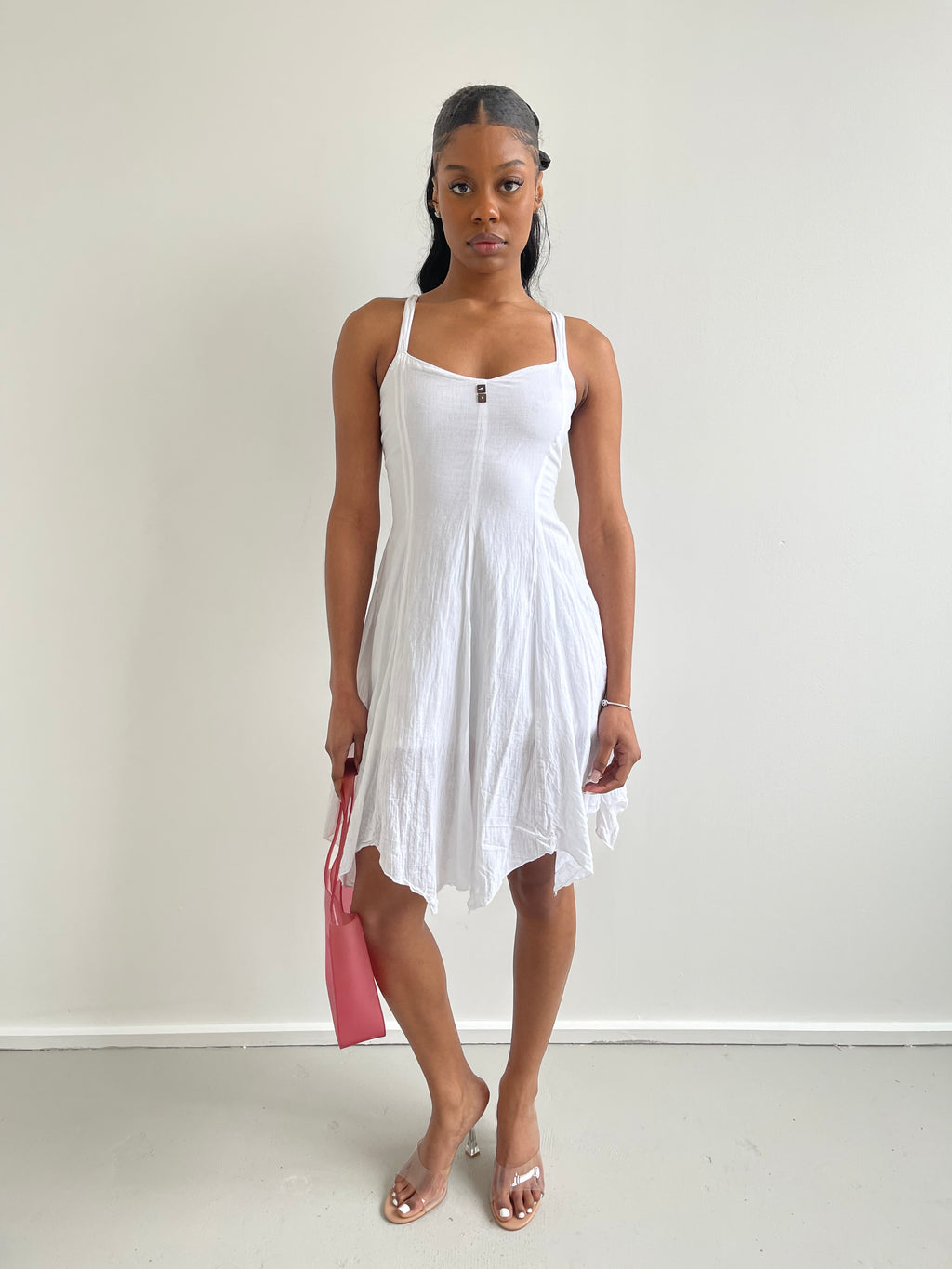 White floaty summer dress