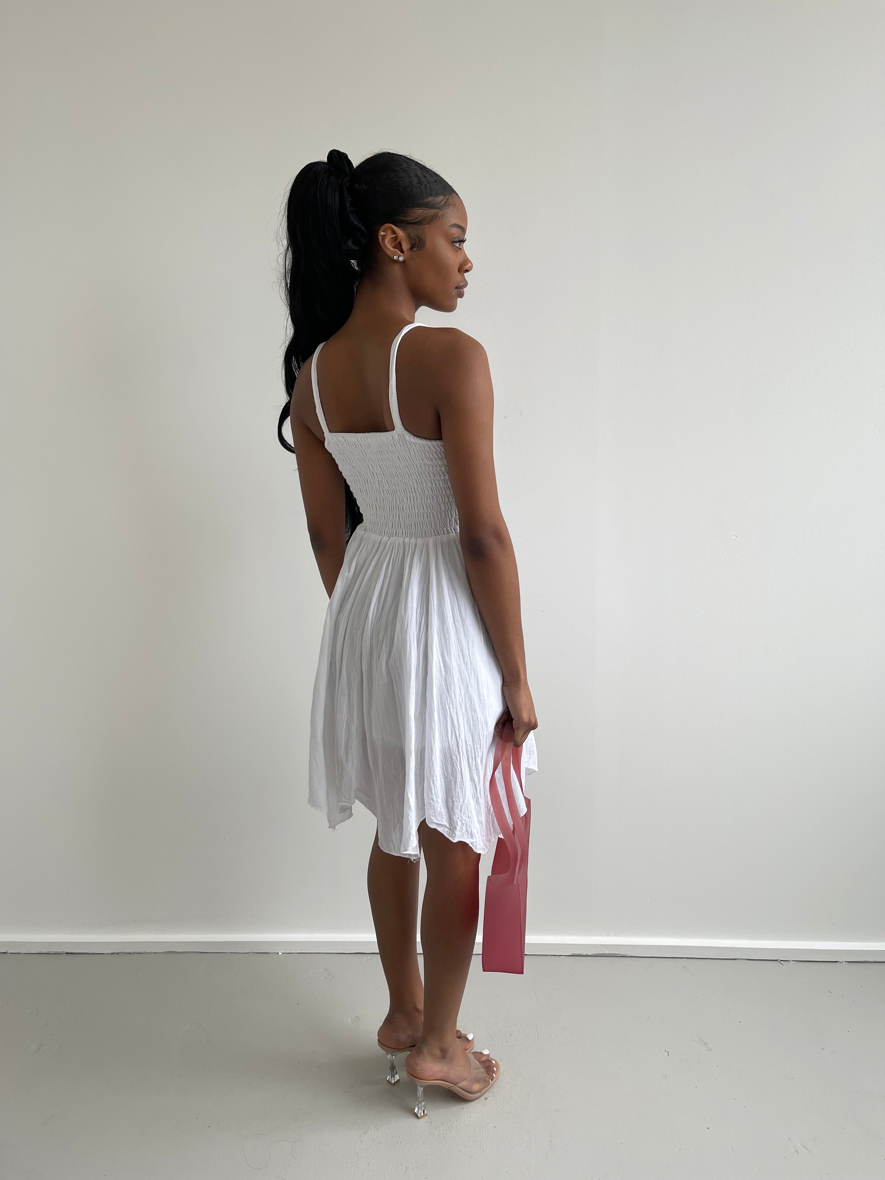White floaty summer dress