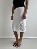 Moschino Jeans white pencil skirt with lace trims