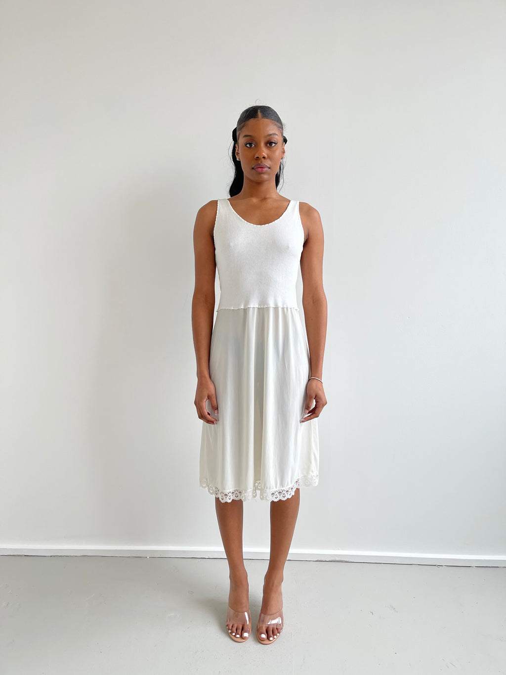 Vintage cream midi dress