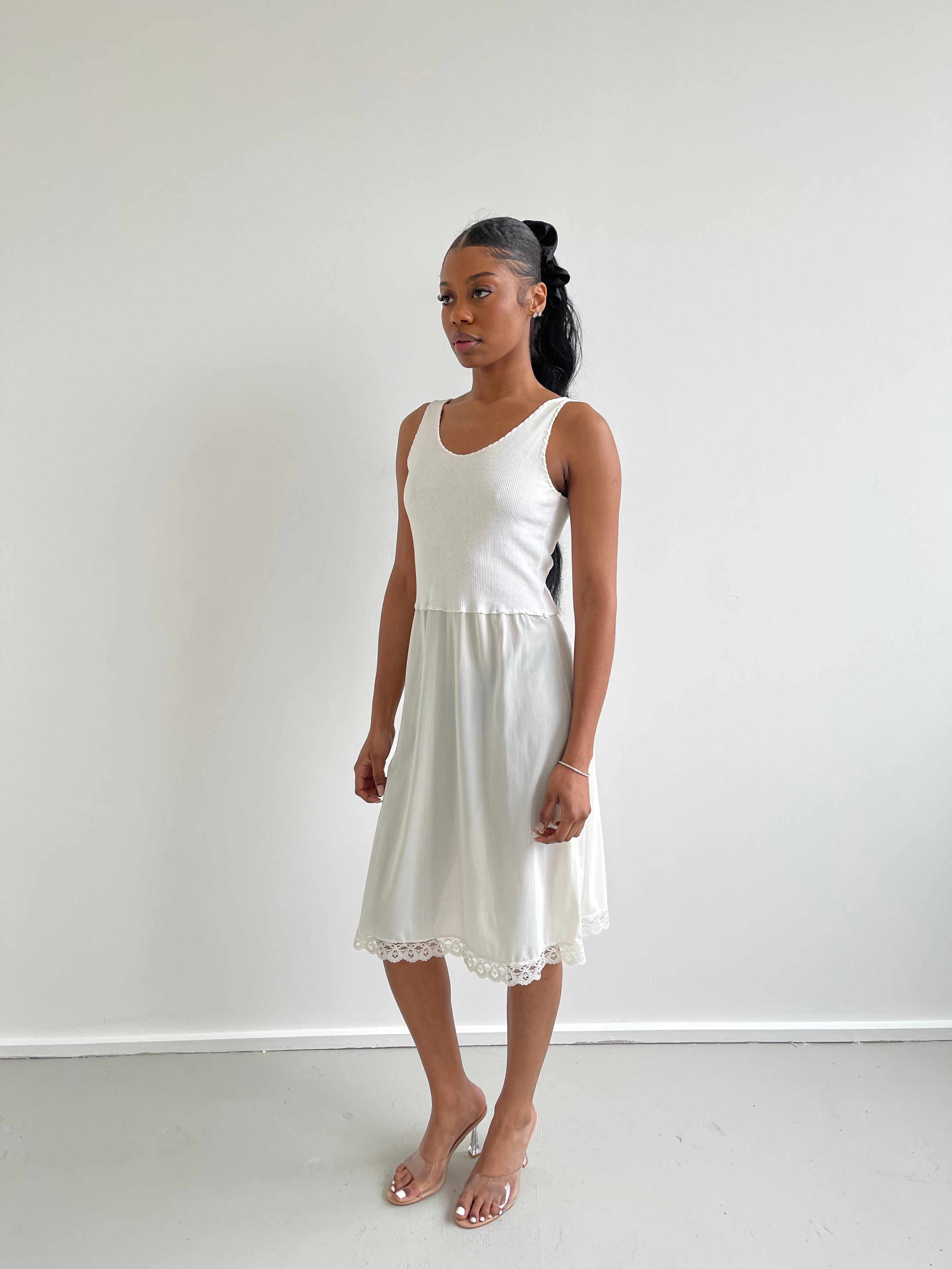 Vintage cream midi dress