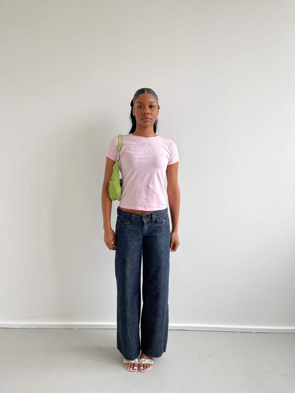 Vintage Hello Kitty baby pink t-shirt with diamanté detail