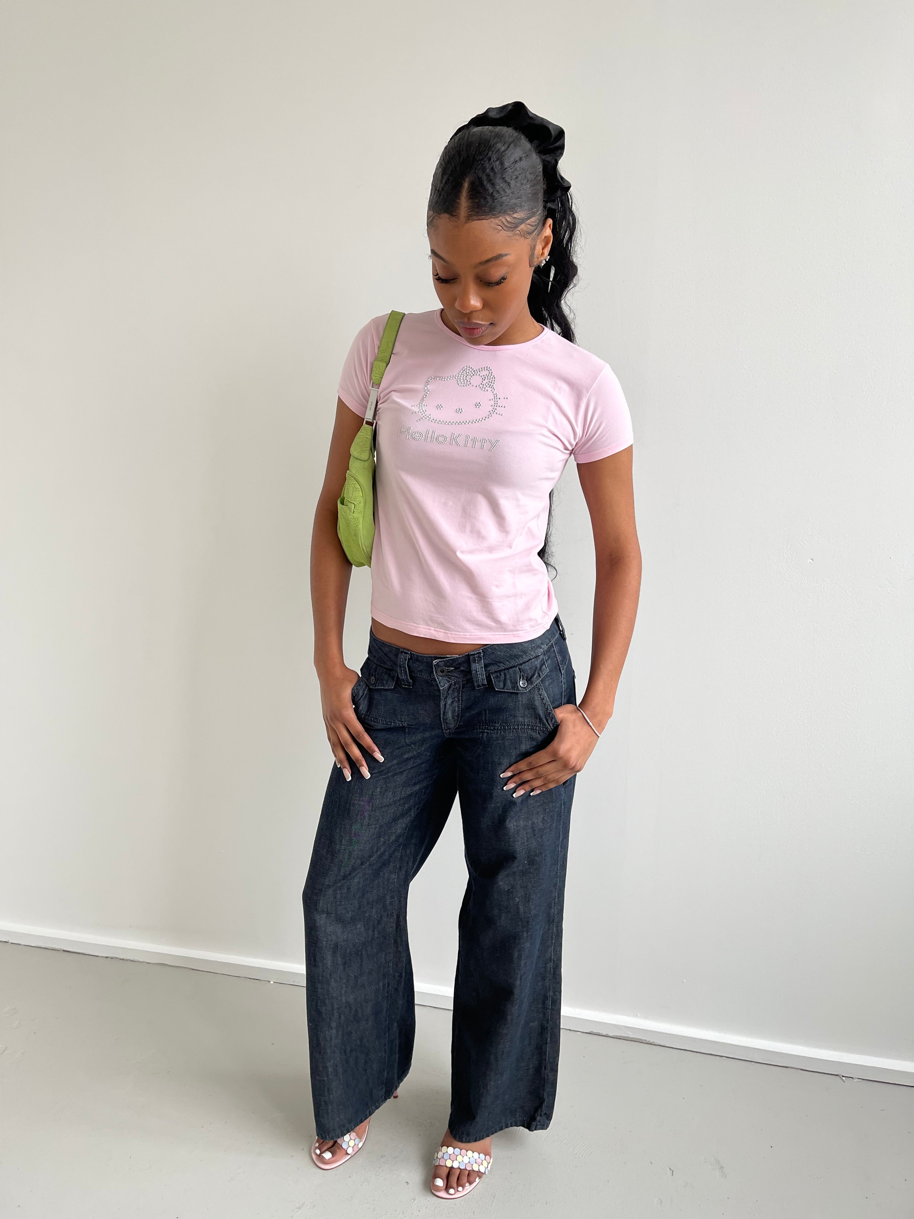 Vintage Hello Kitty baby pink t-shirt with diamanté detail