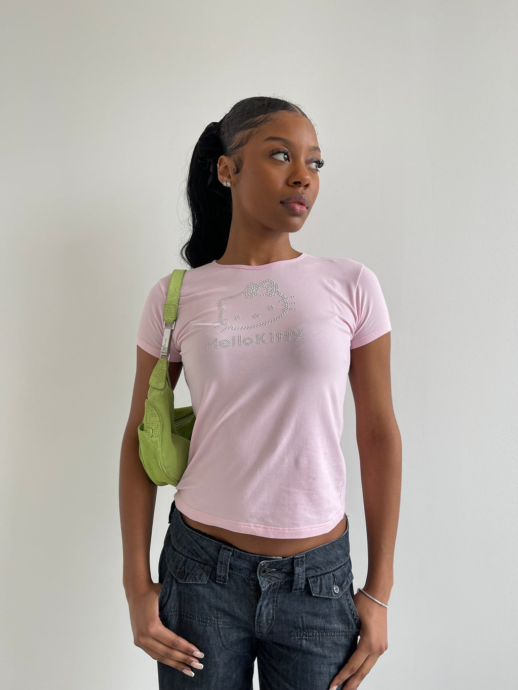 Vintage Hello Kitty baby pink t-shirt with diamanté detail