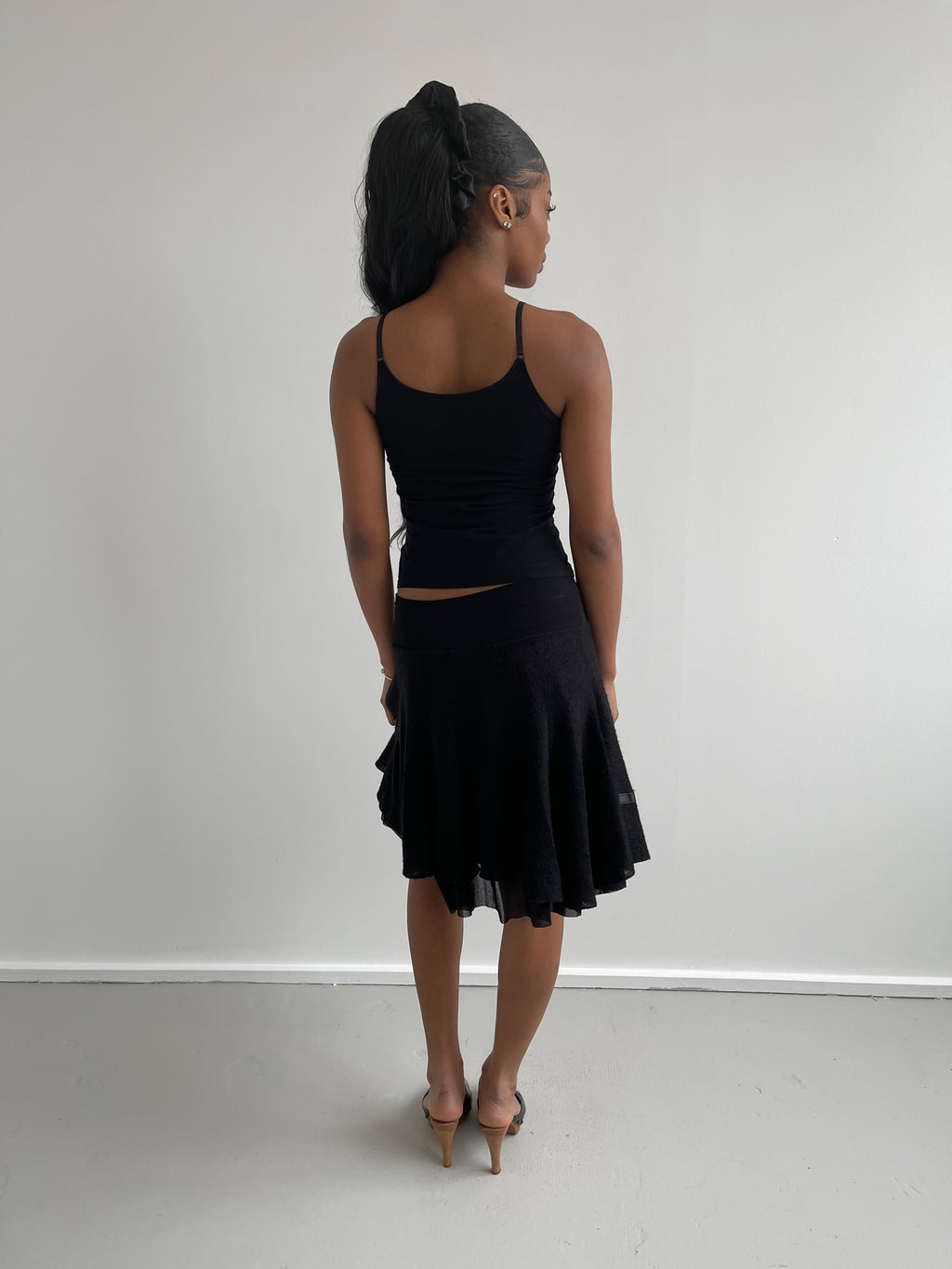 Black mohair knit skirt