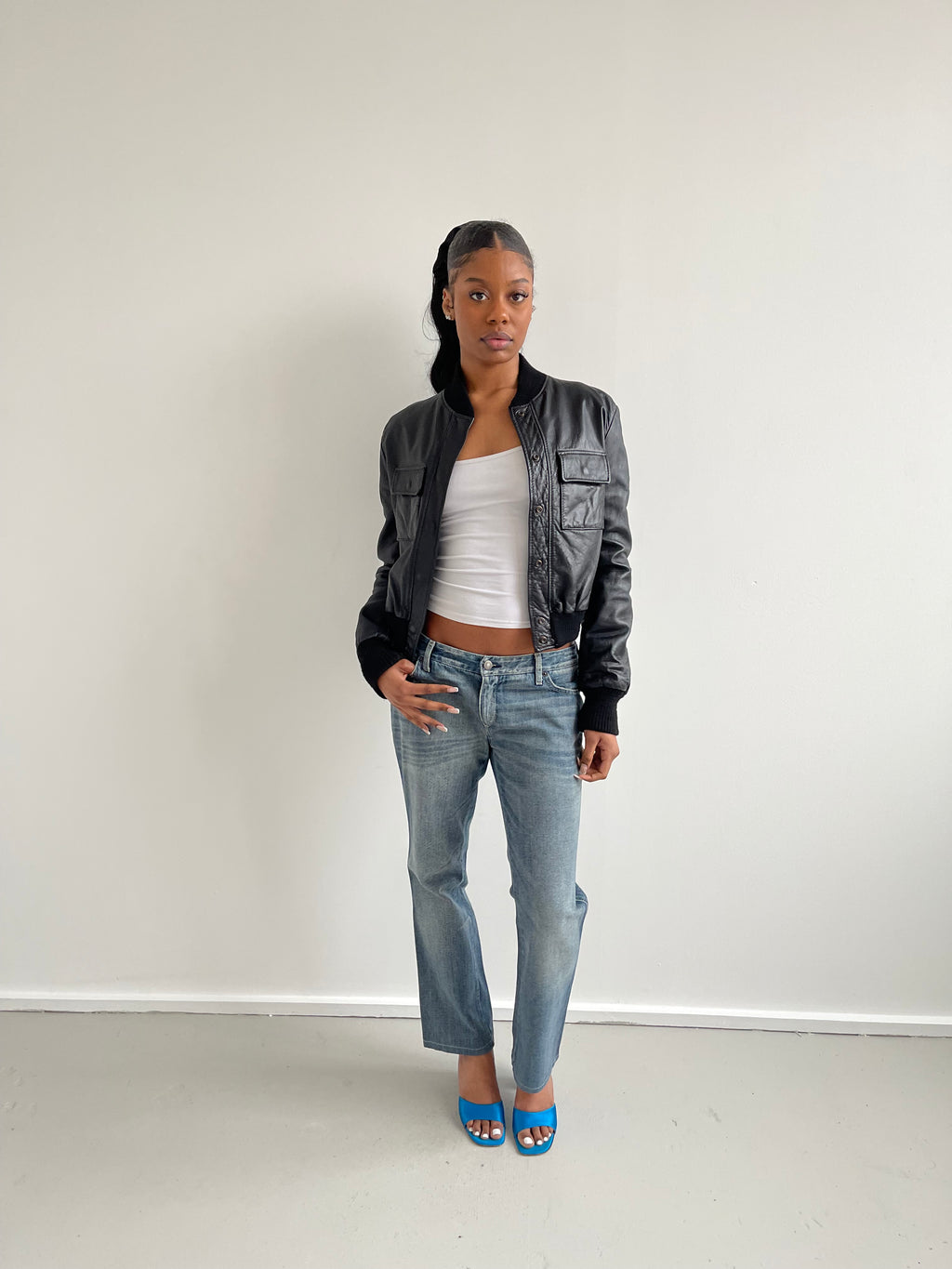 Vintage black bomber jacket