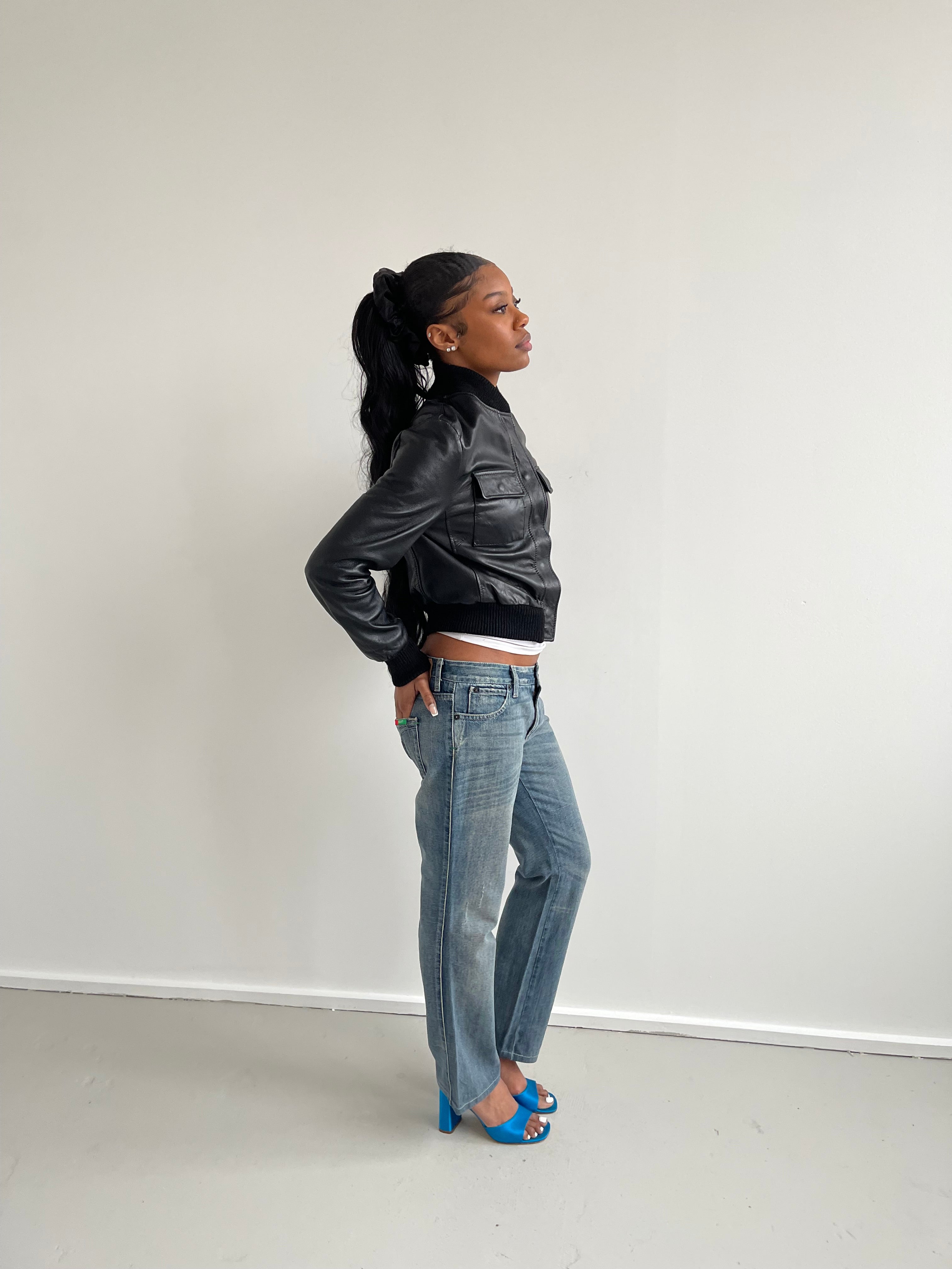 Vintage black bomber jacket