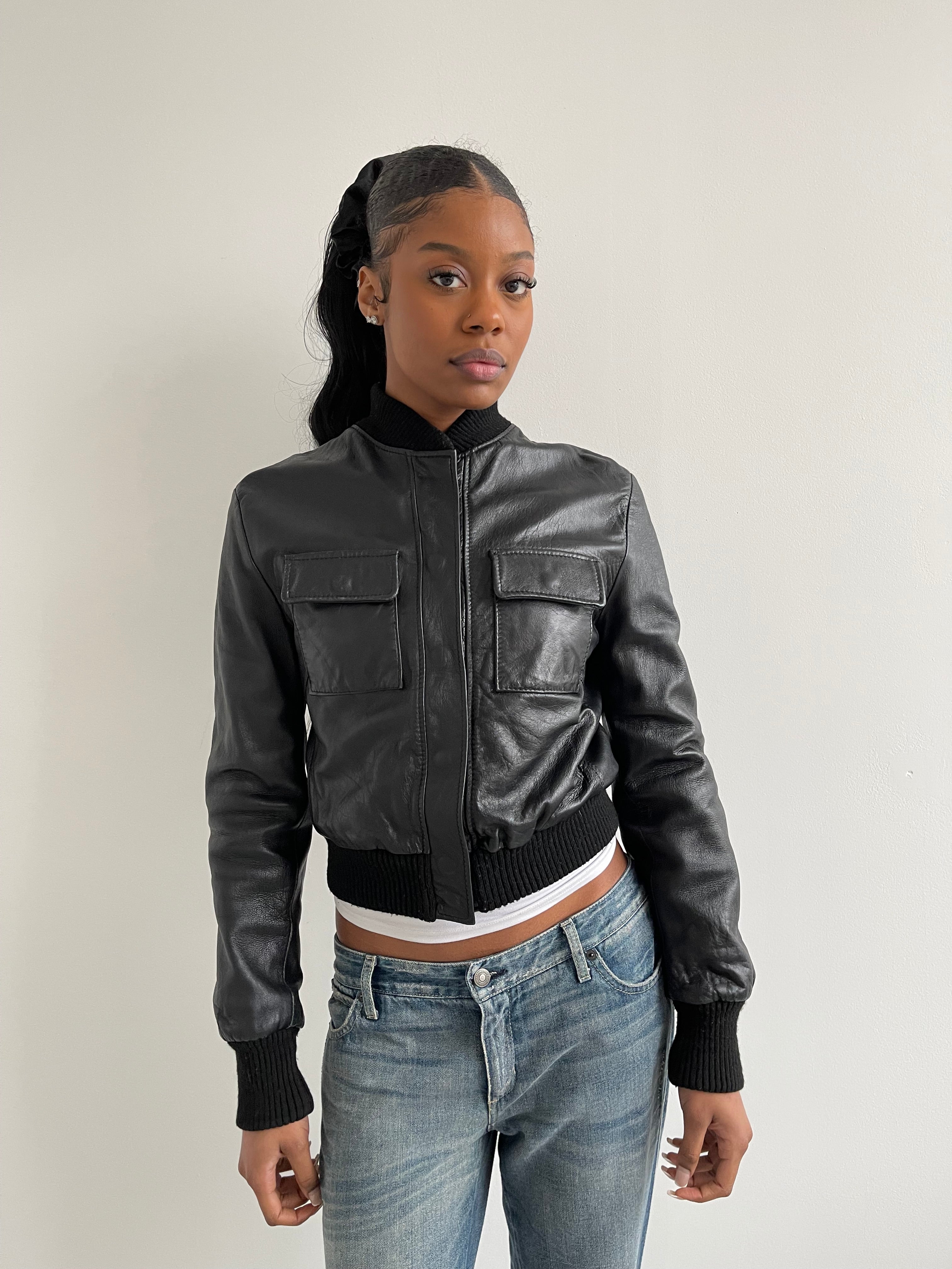 Vintage black bomber jacket