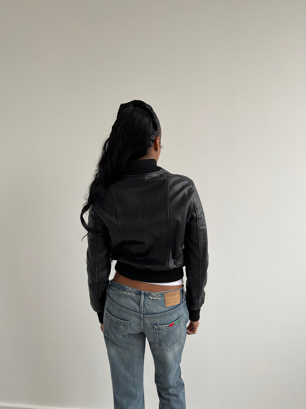 Vintage black bomber jacket