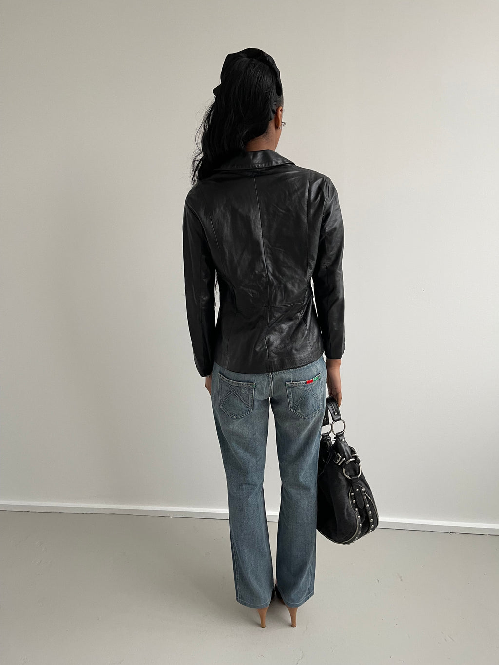 Vintage black leather jacket