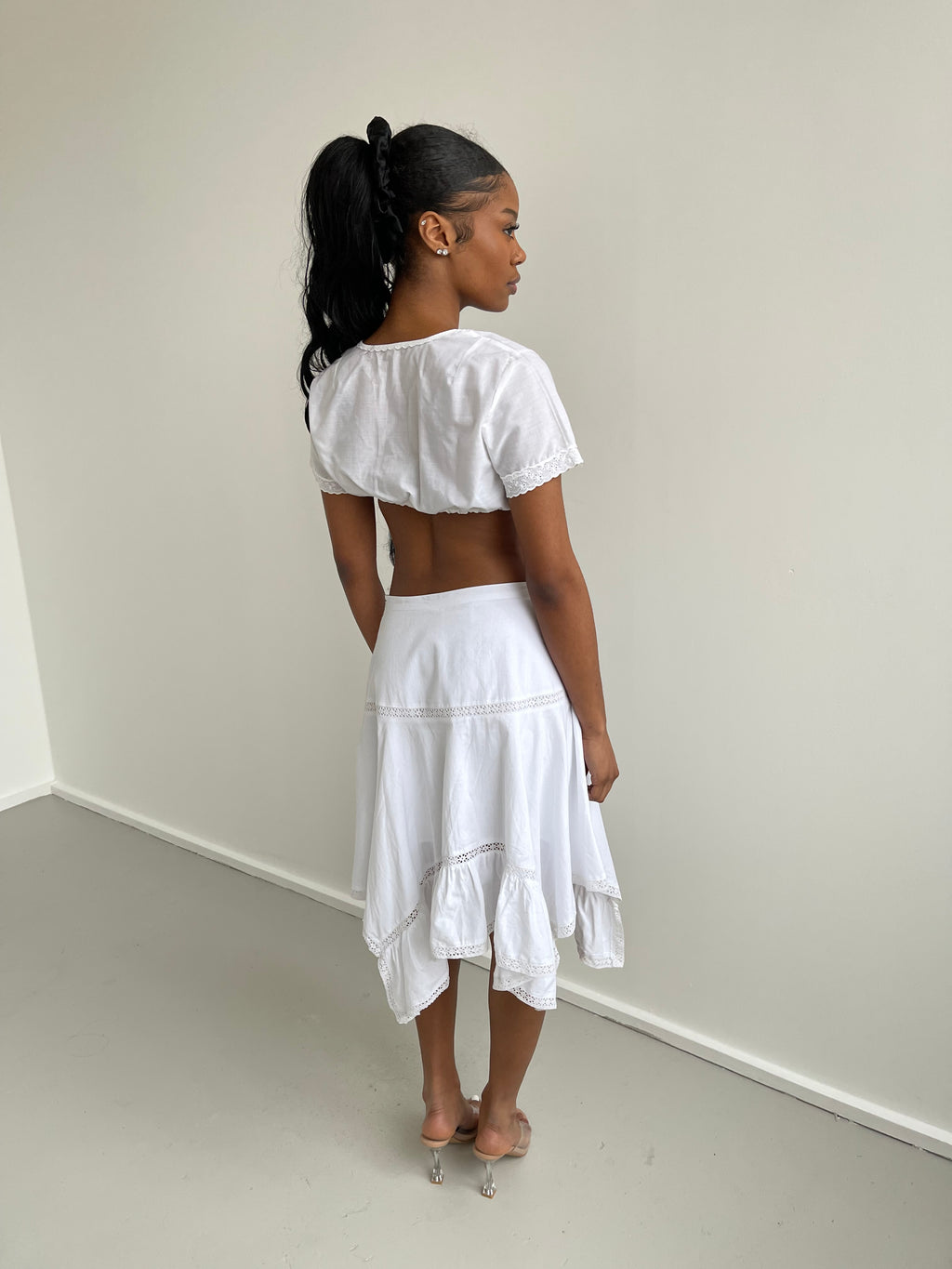 White milk maid cropped top