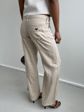 Armani Jeans beige linen straight leg trousers