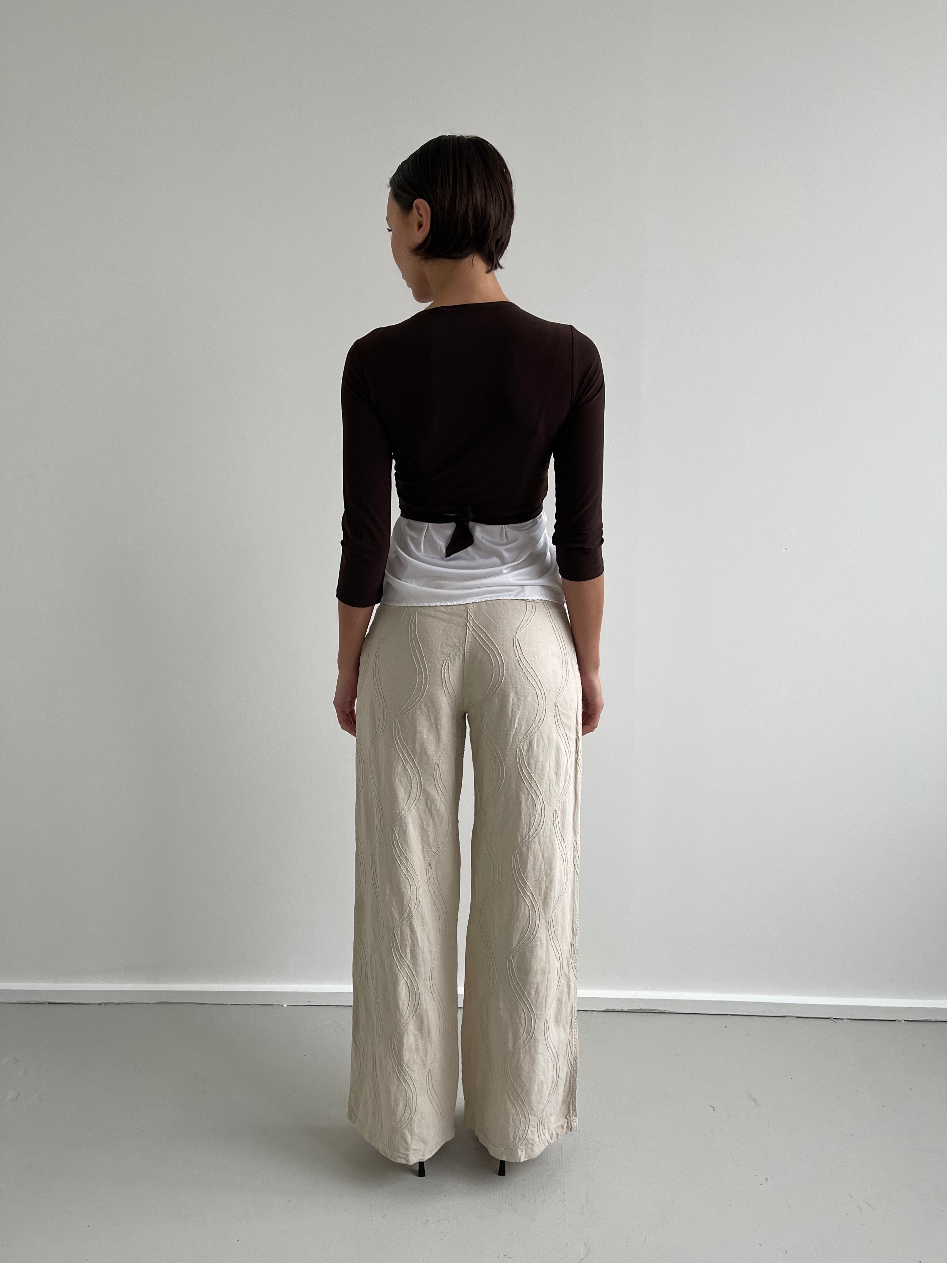 Chocolate brown wrap around top