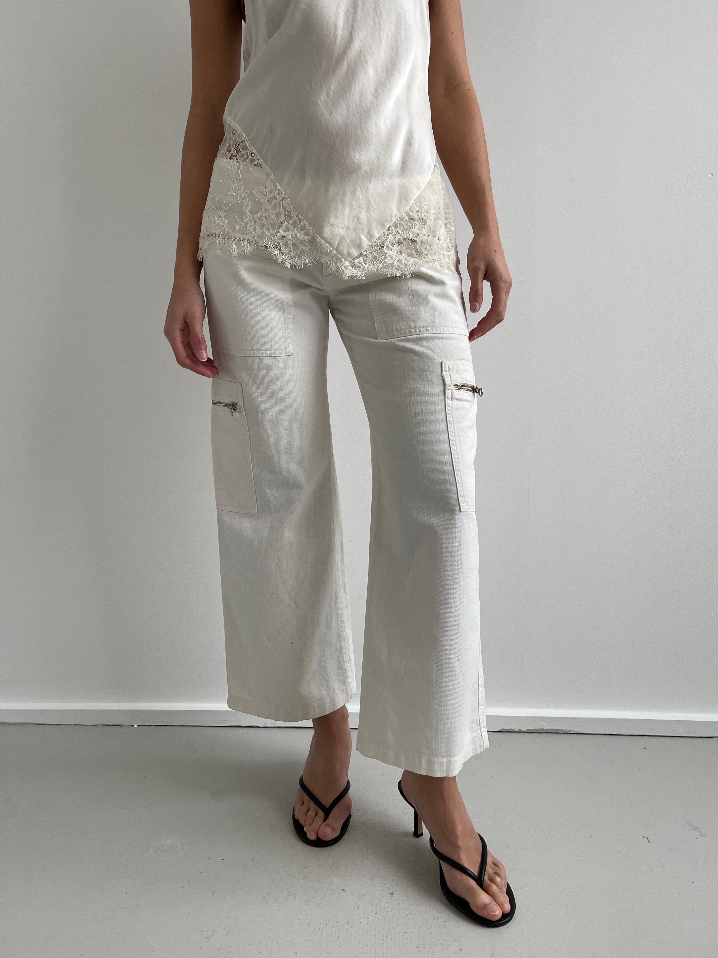 Take 2 white straight leg trousers