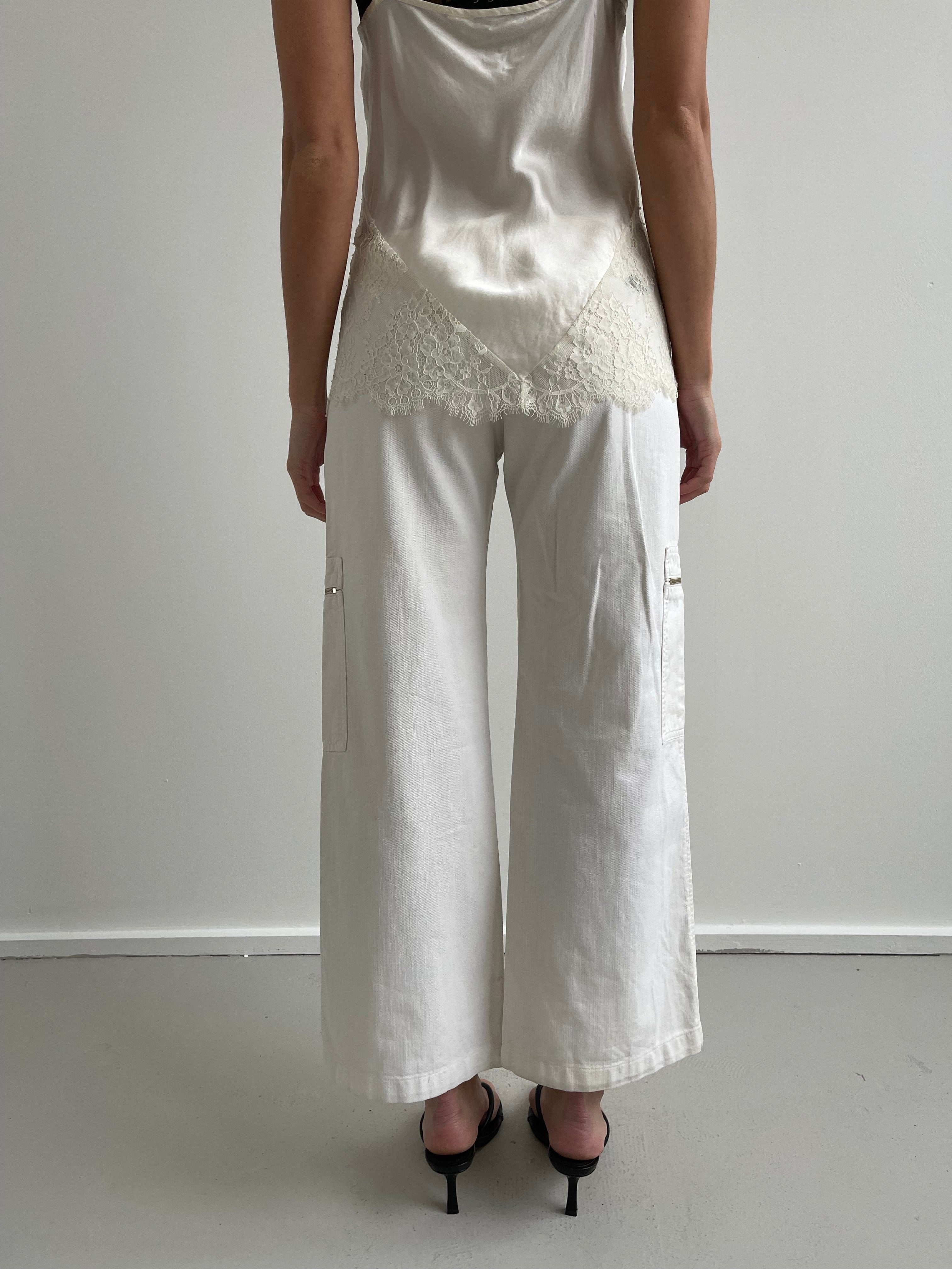 Take 2 white straight leg trousers