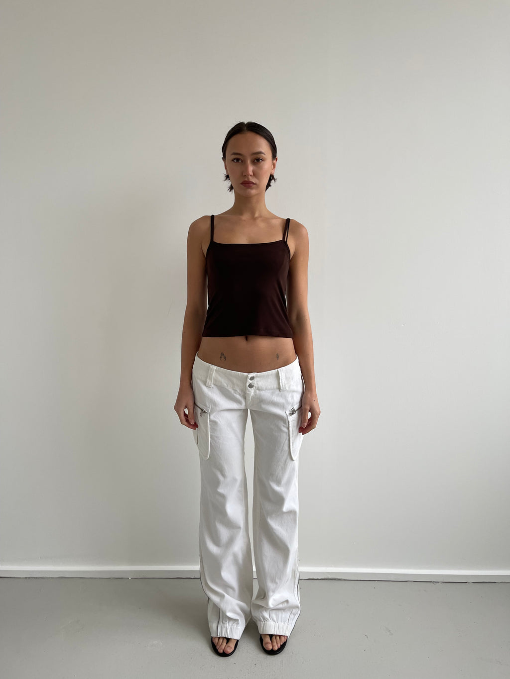 Brown slinky cami top