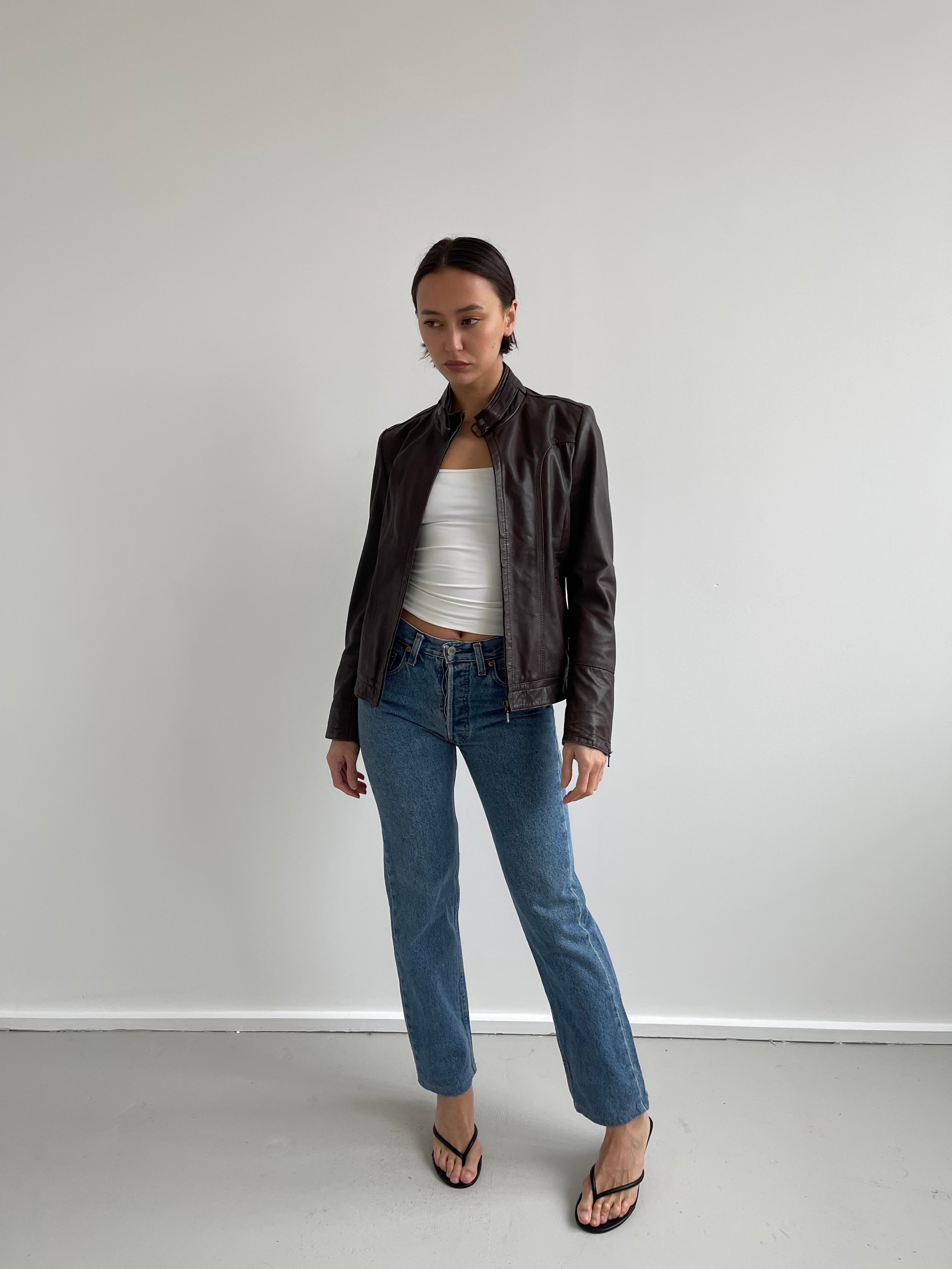 Conbipel brown leather jacket