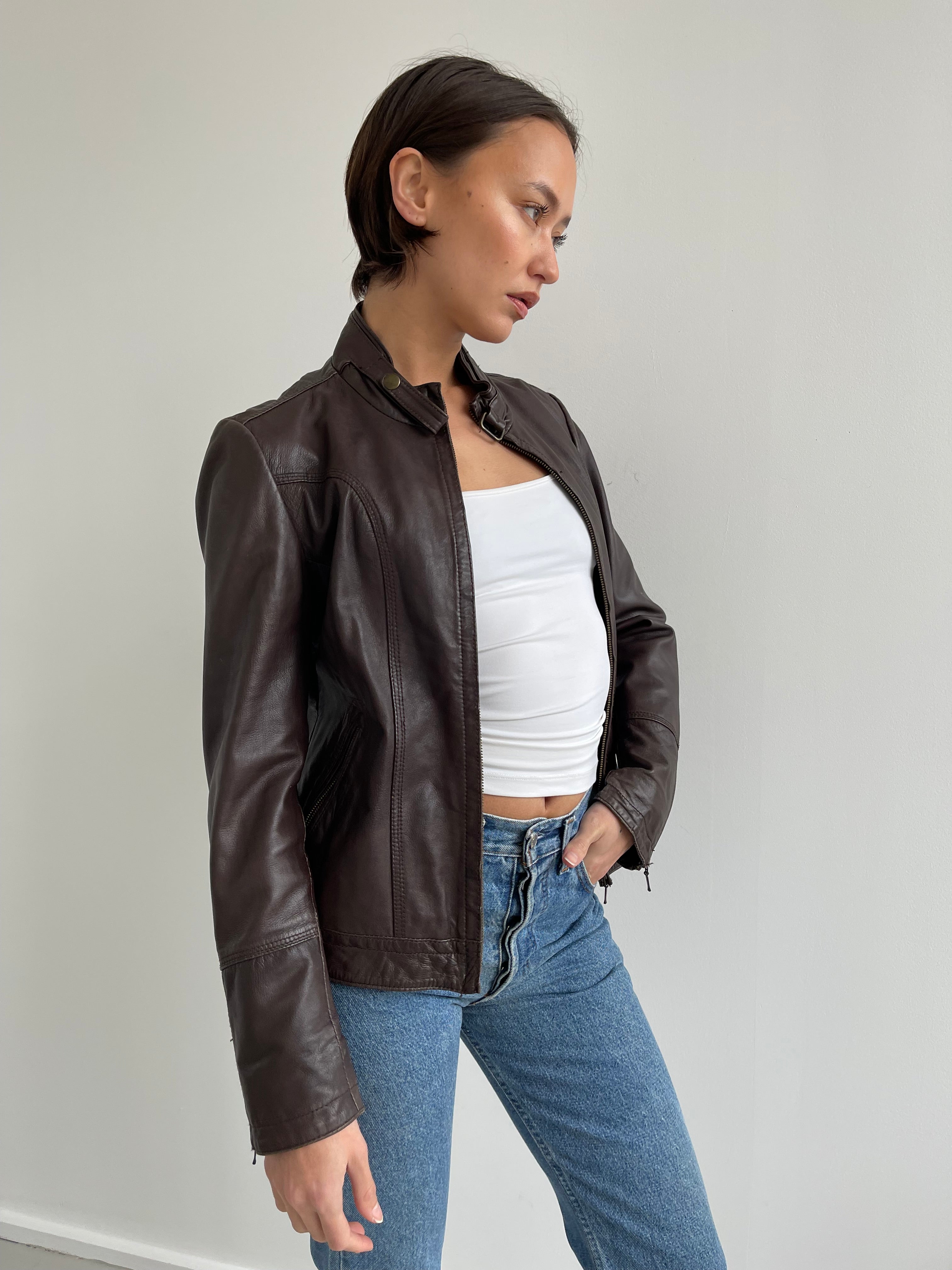 Conbipel brown leather jacket