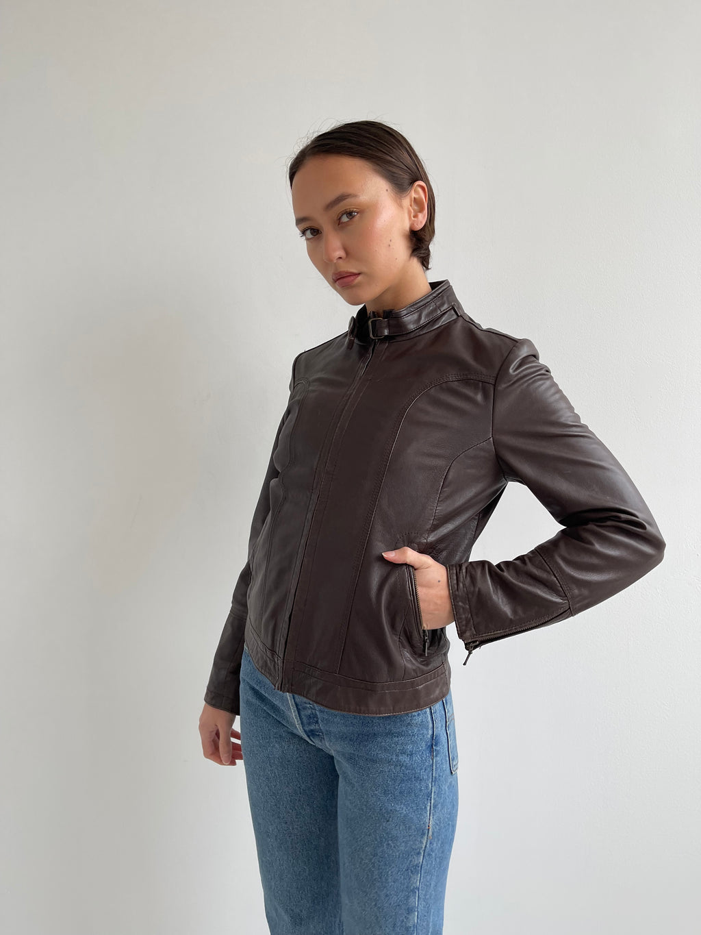 Conbipel brown leather jacket