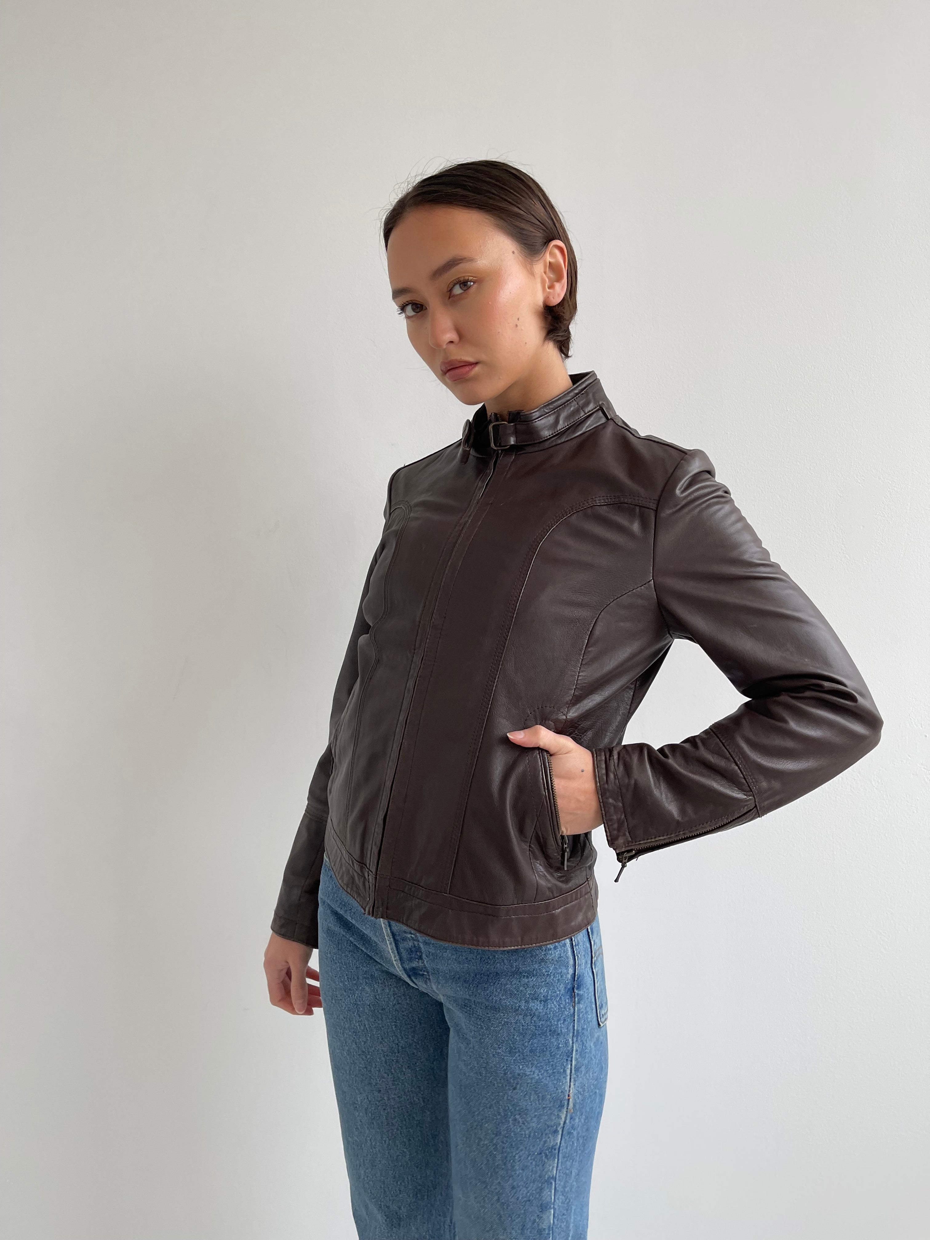 Conbipel brown leather jacket