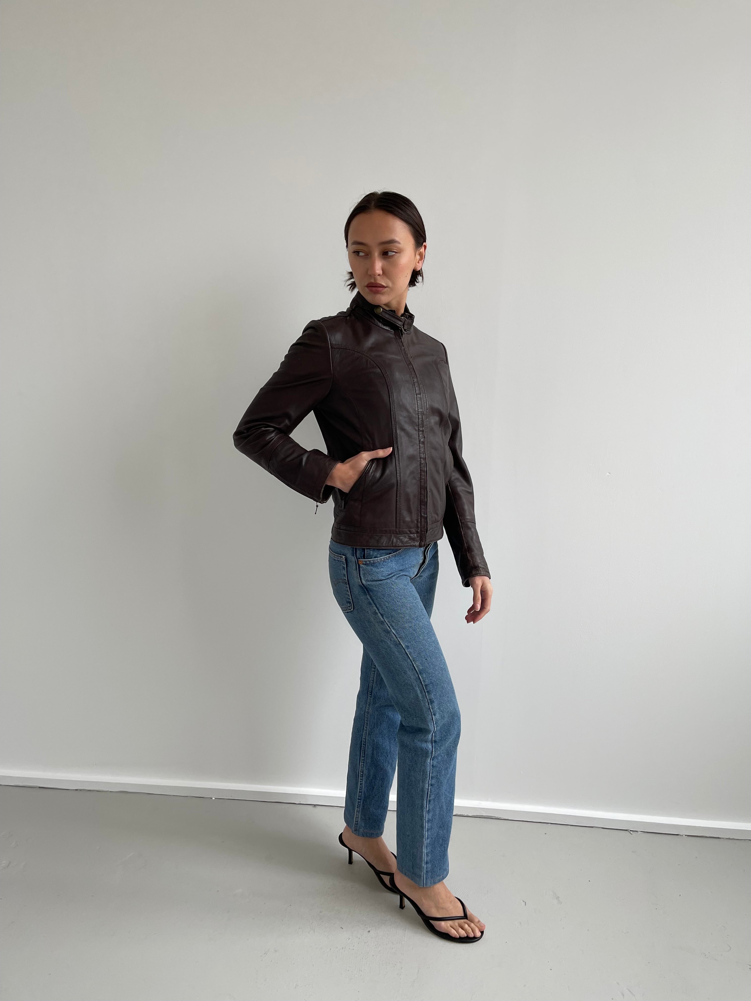 Conbipel brown leather jacket