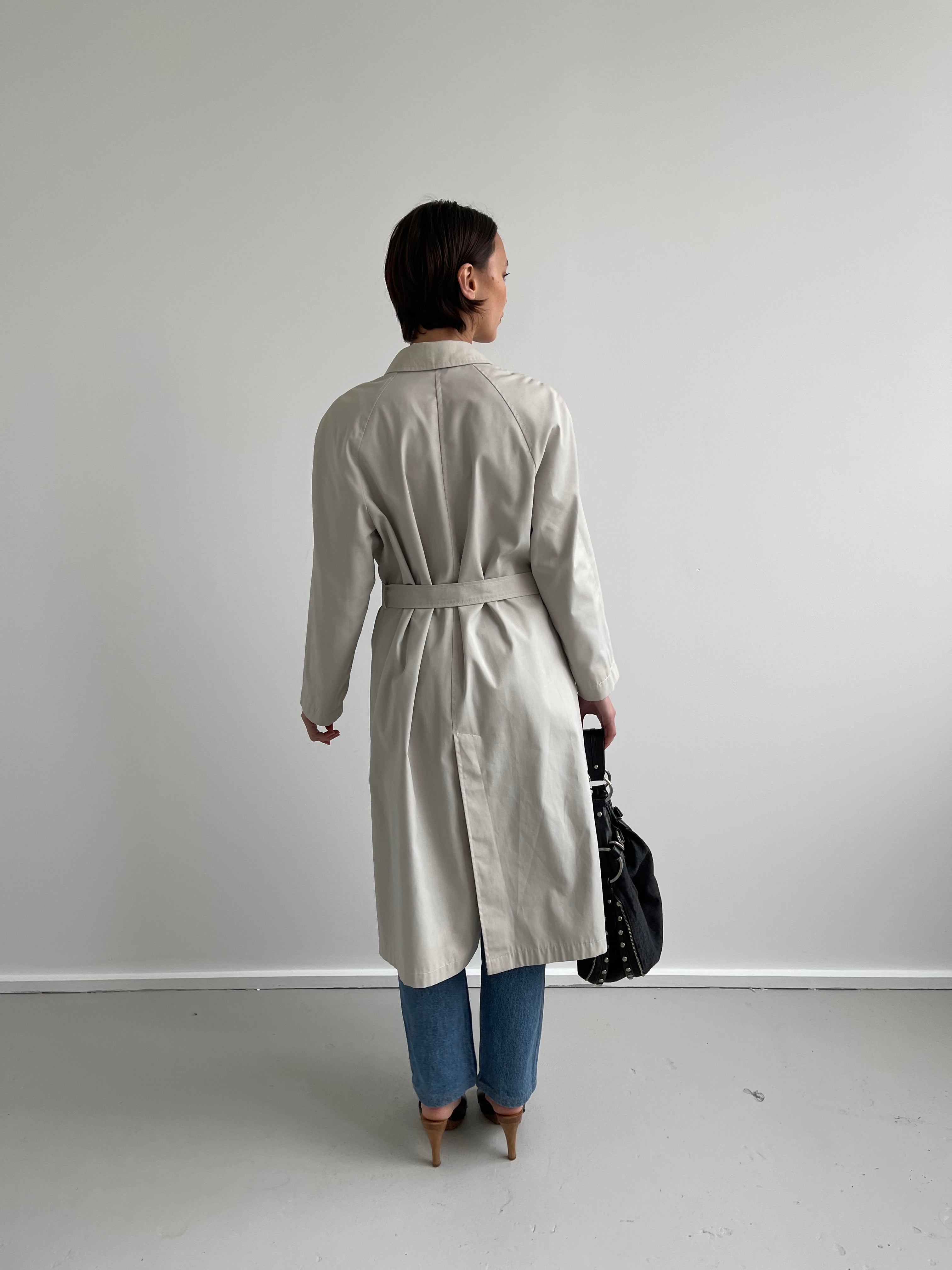 Vintage beige belted trench coat