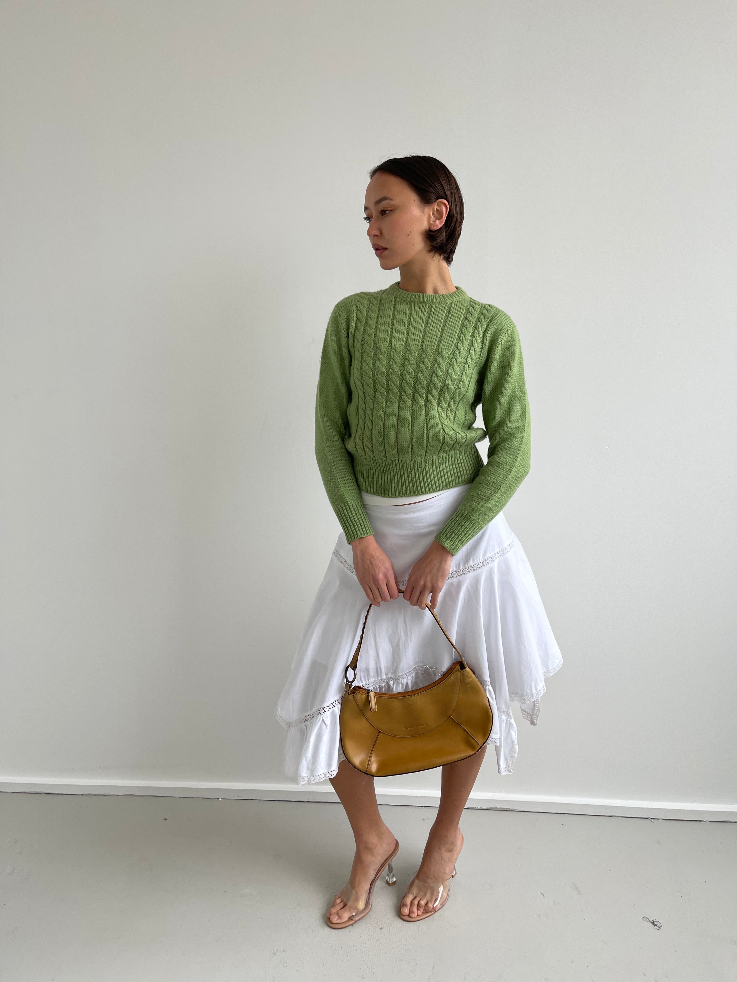 Vintage green cable knit jumper