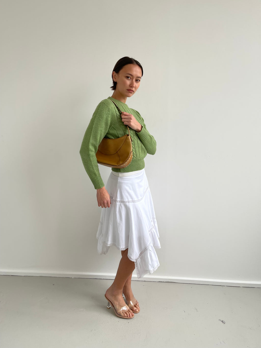Vintage green cable knit jumper
