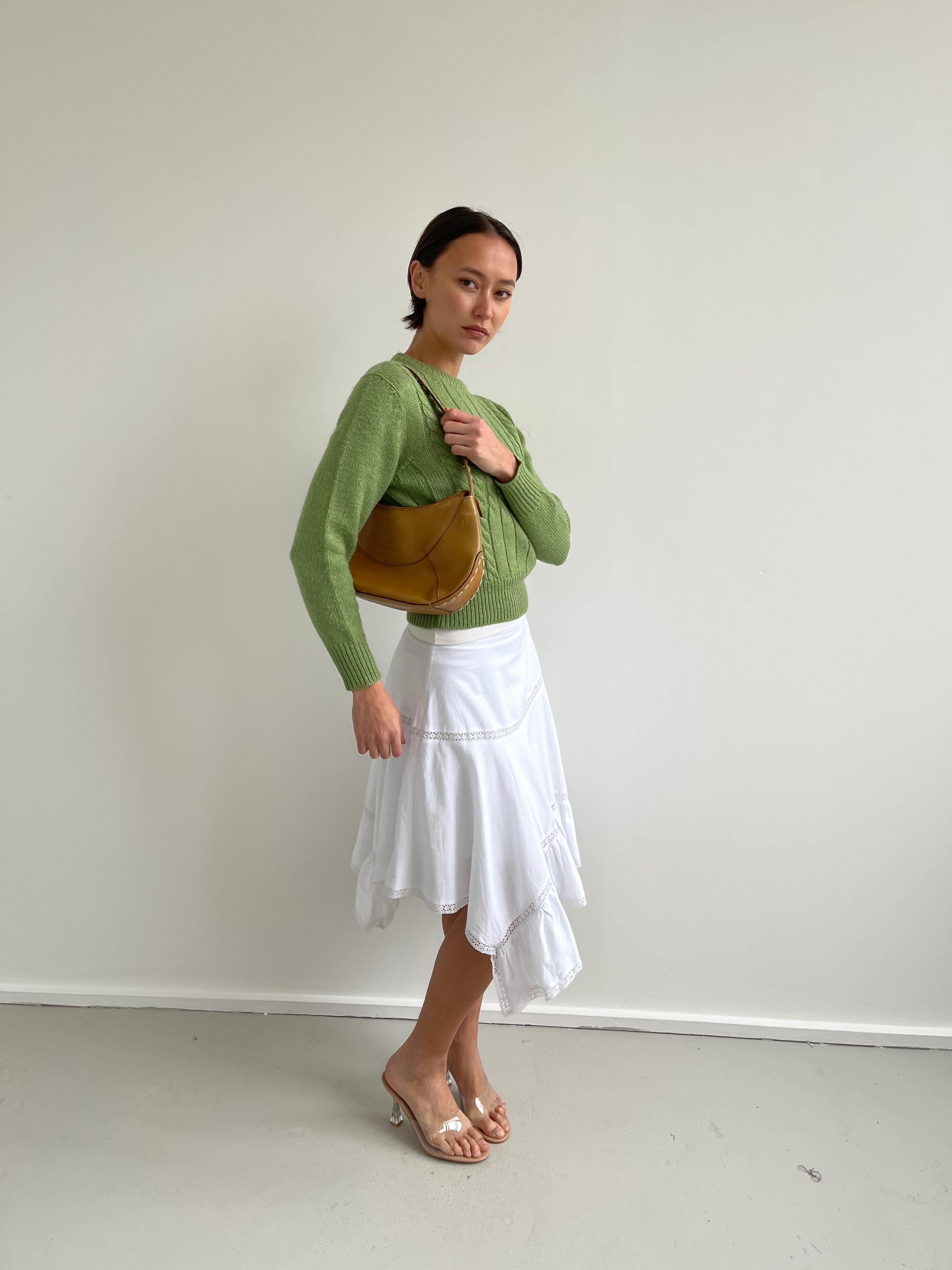 Vintage green cable knit jumper