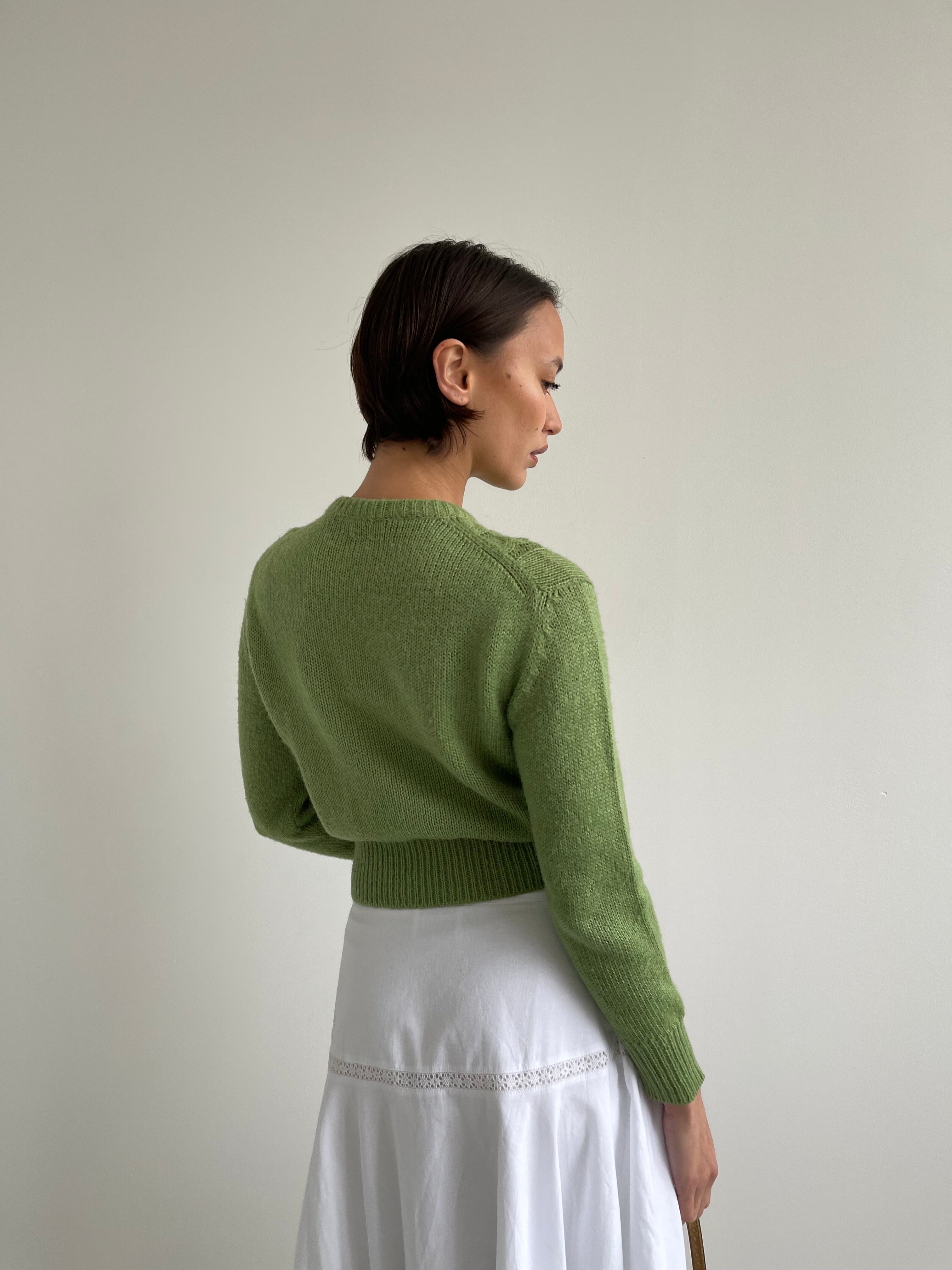Vintage green cable knit jumper
