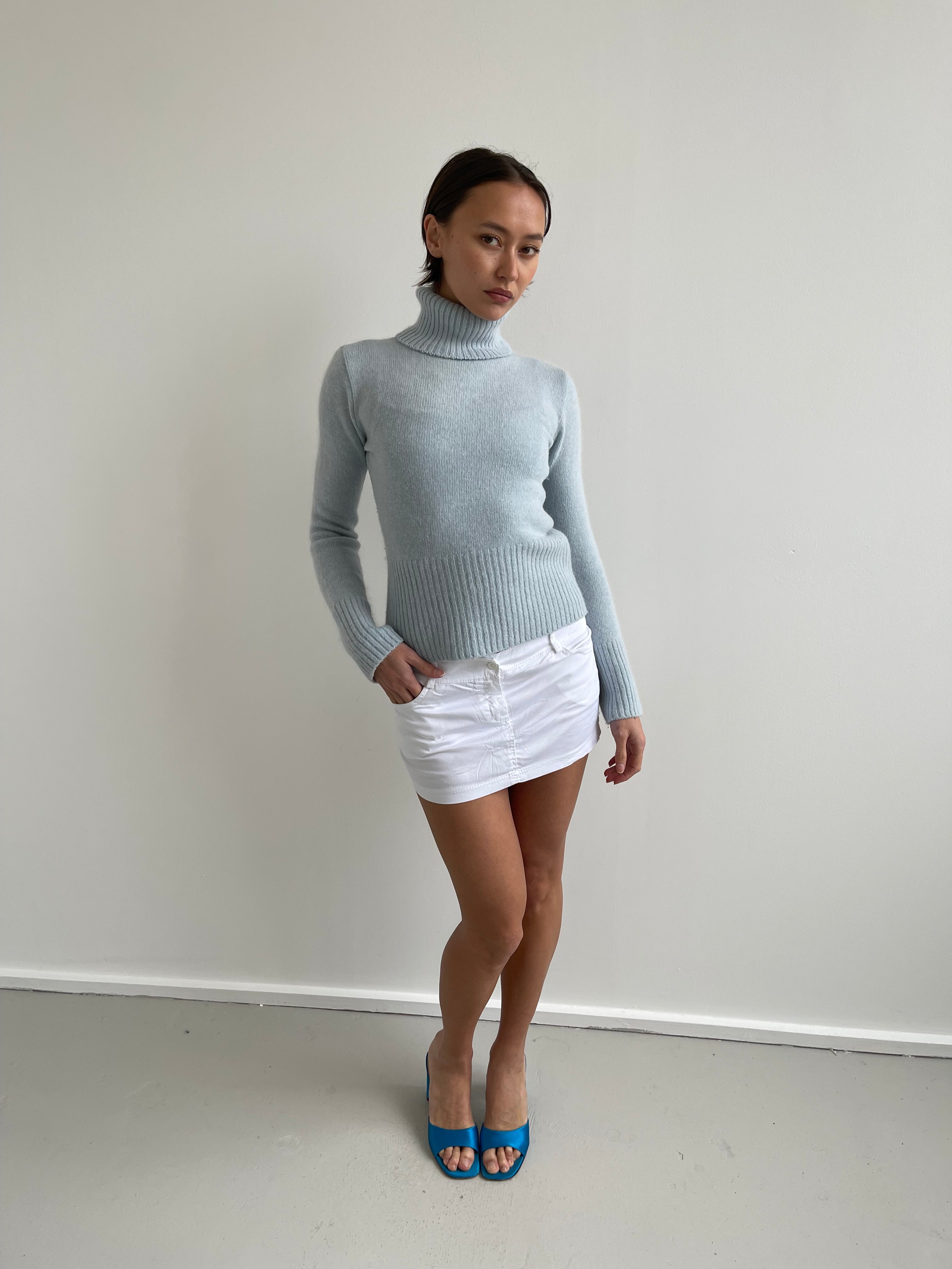 Baby blue roll neck jumper