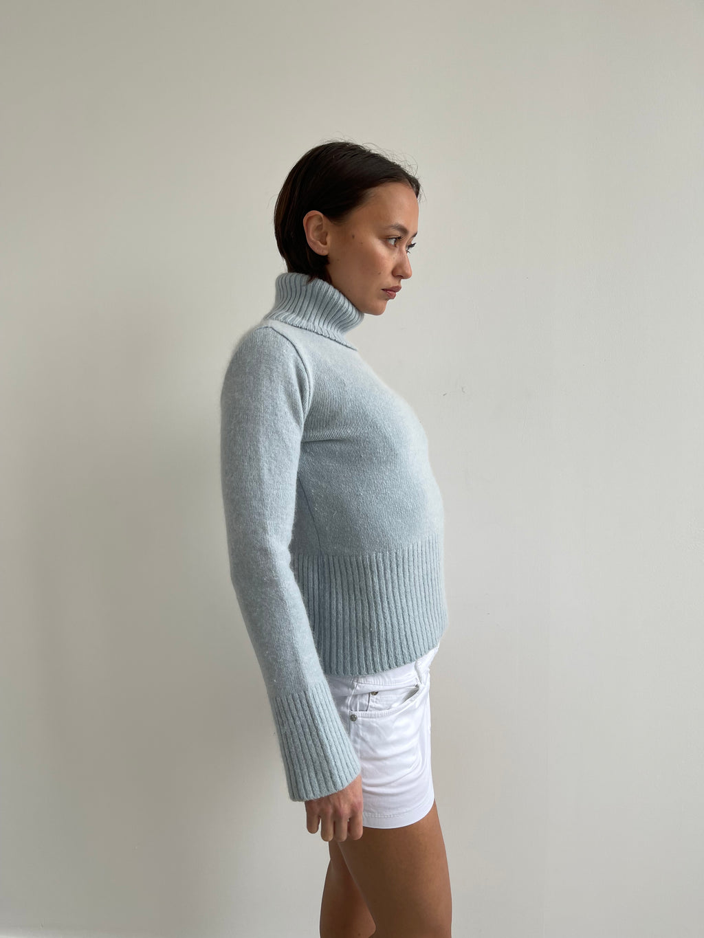 Baby blue roll neck jumper