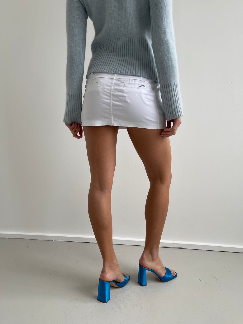 White mini skirt
