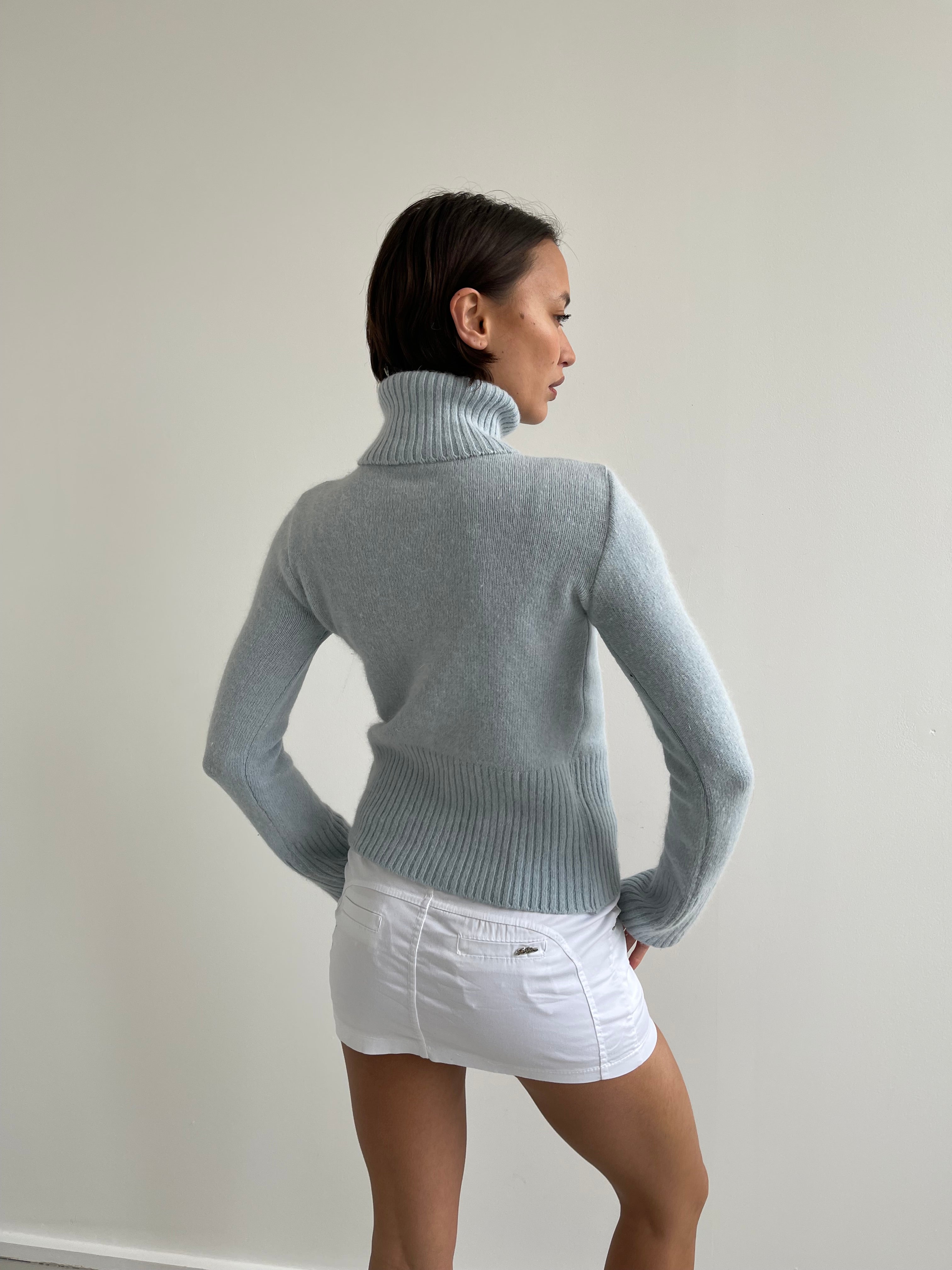 Baby blue roll neck jumper