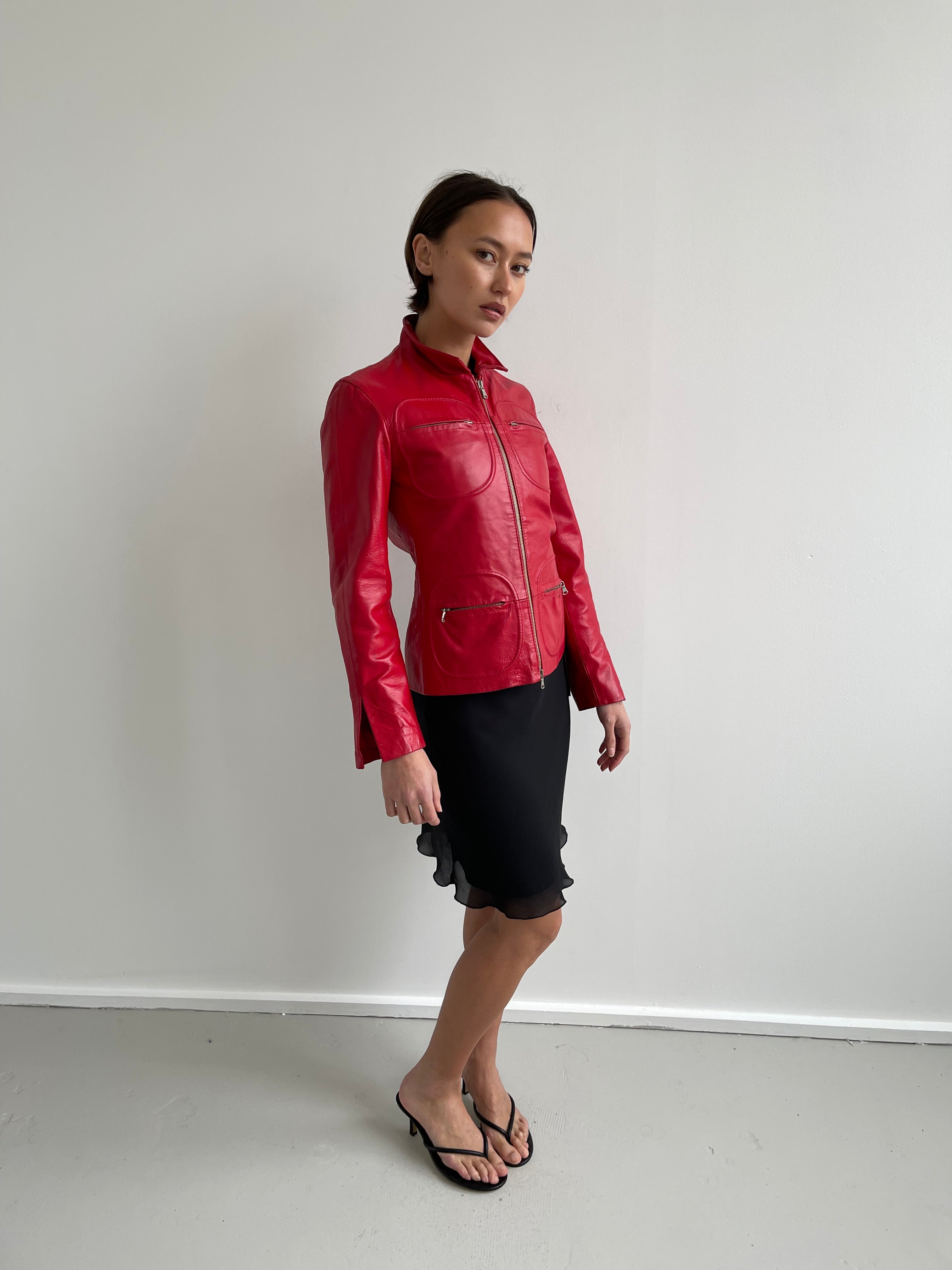Vintage red leather jacket