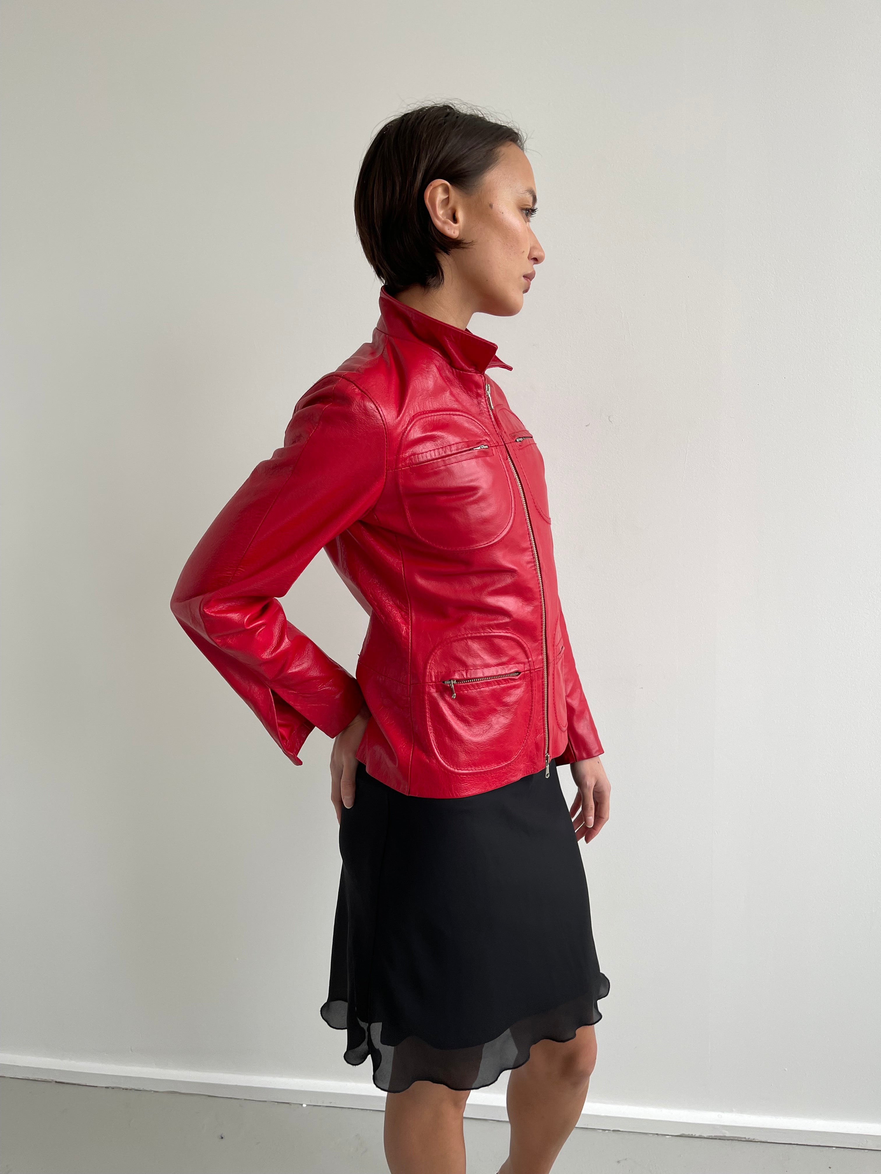 Vintage red leather jacket