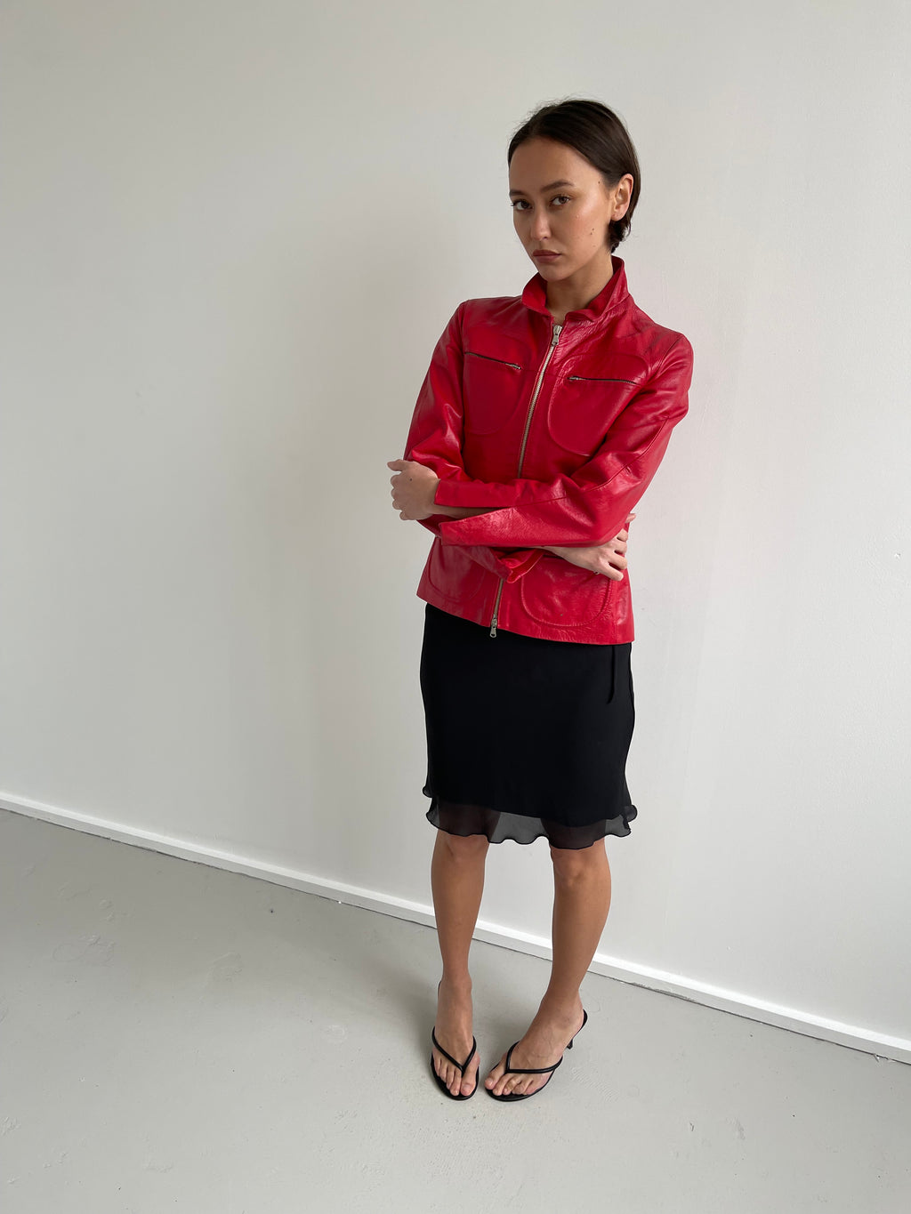 Vintage red leather jacket