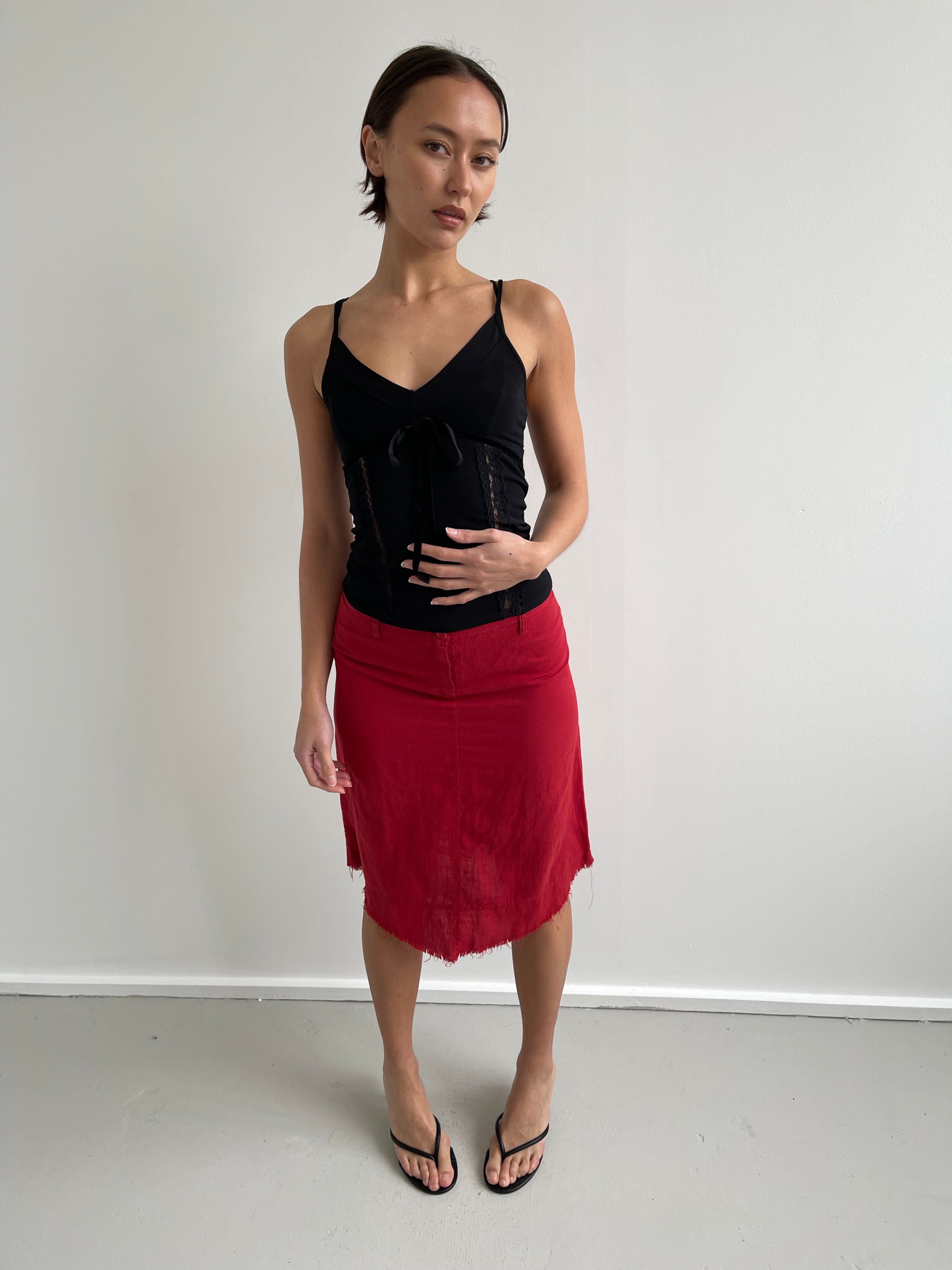 Black cami top with sheer lace panels