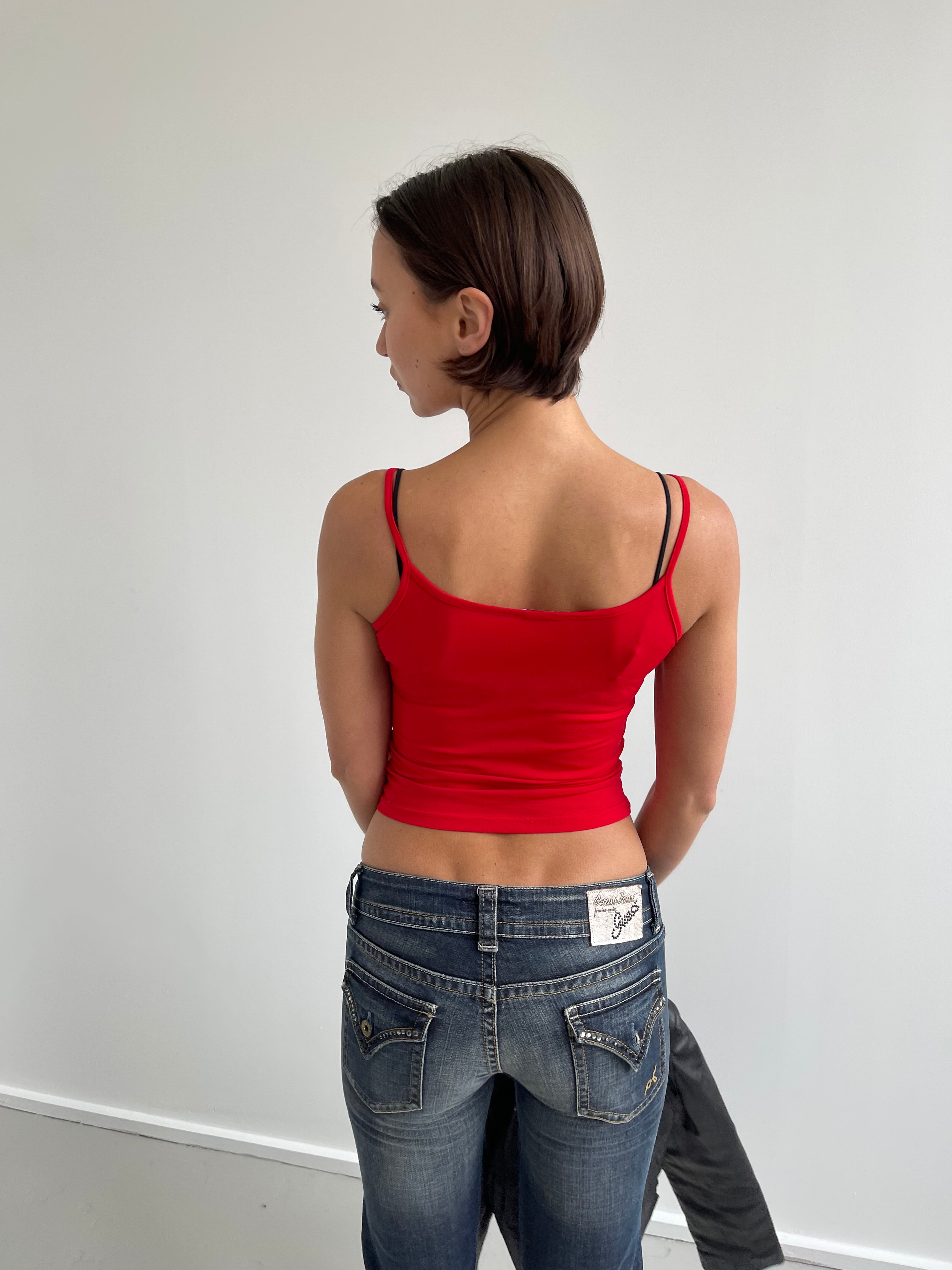 Simple red cami top