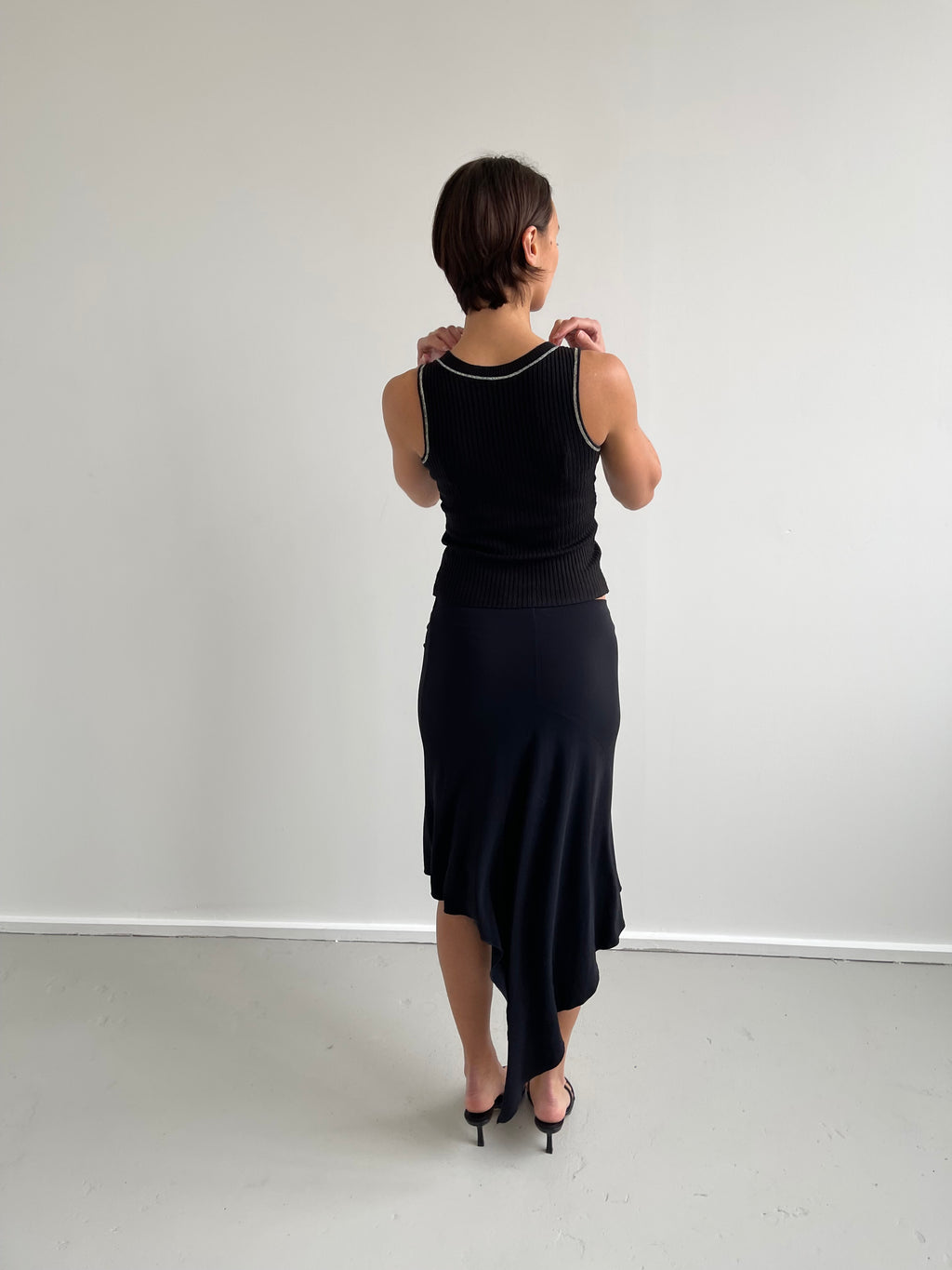 Vintage asymmetric midi skirt