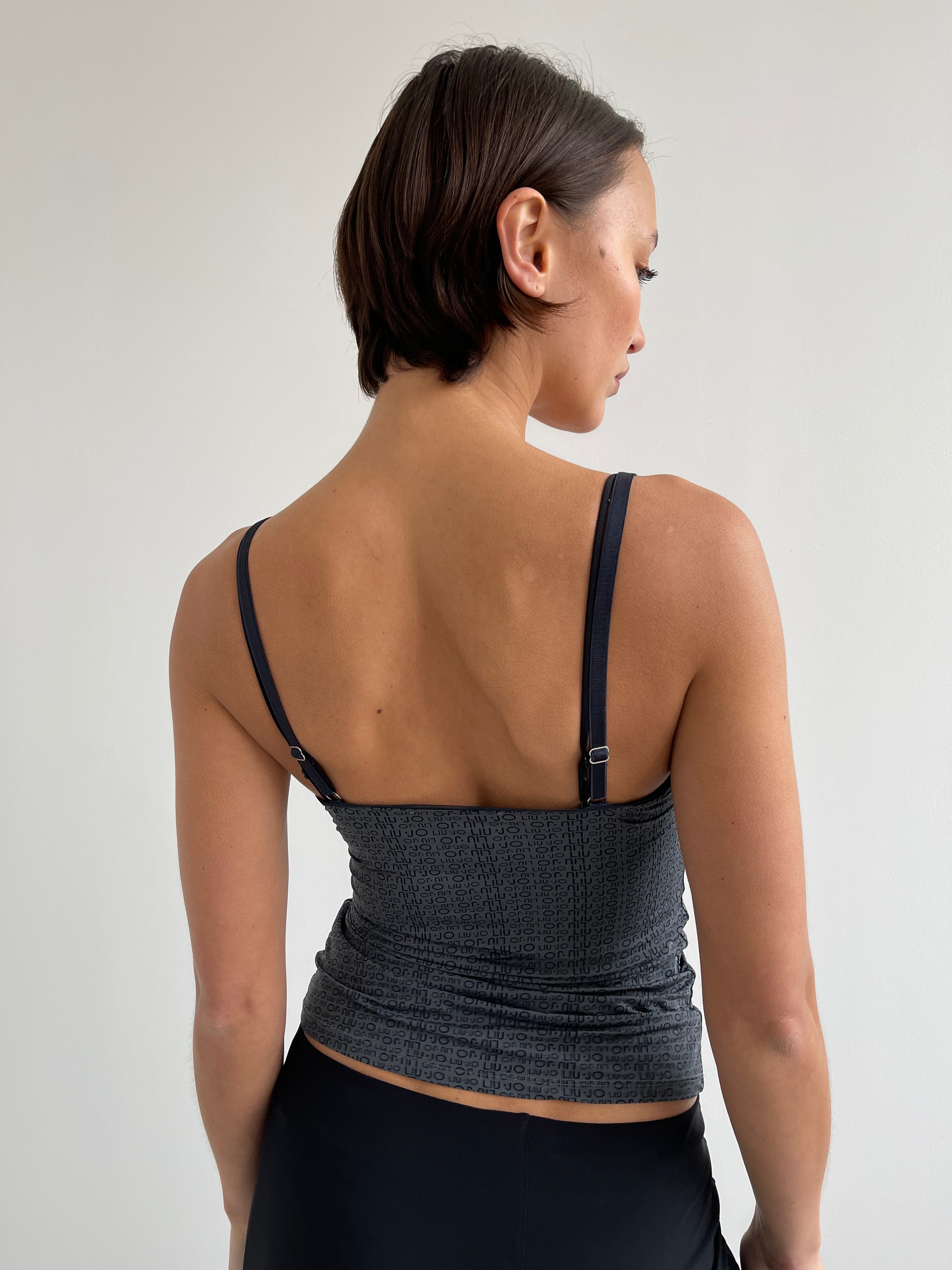 Lui Jo grey monogram cami top