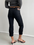 D&G black capri trousers with ruched detailing