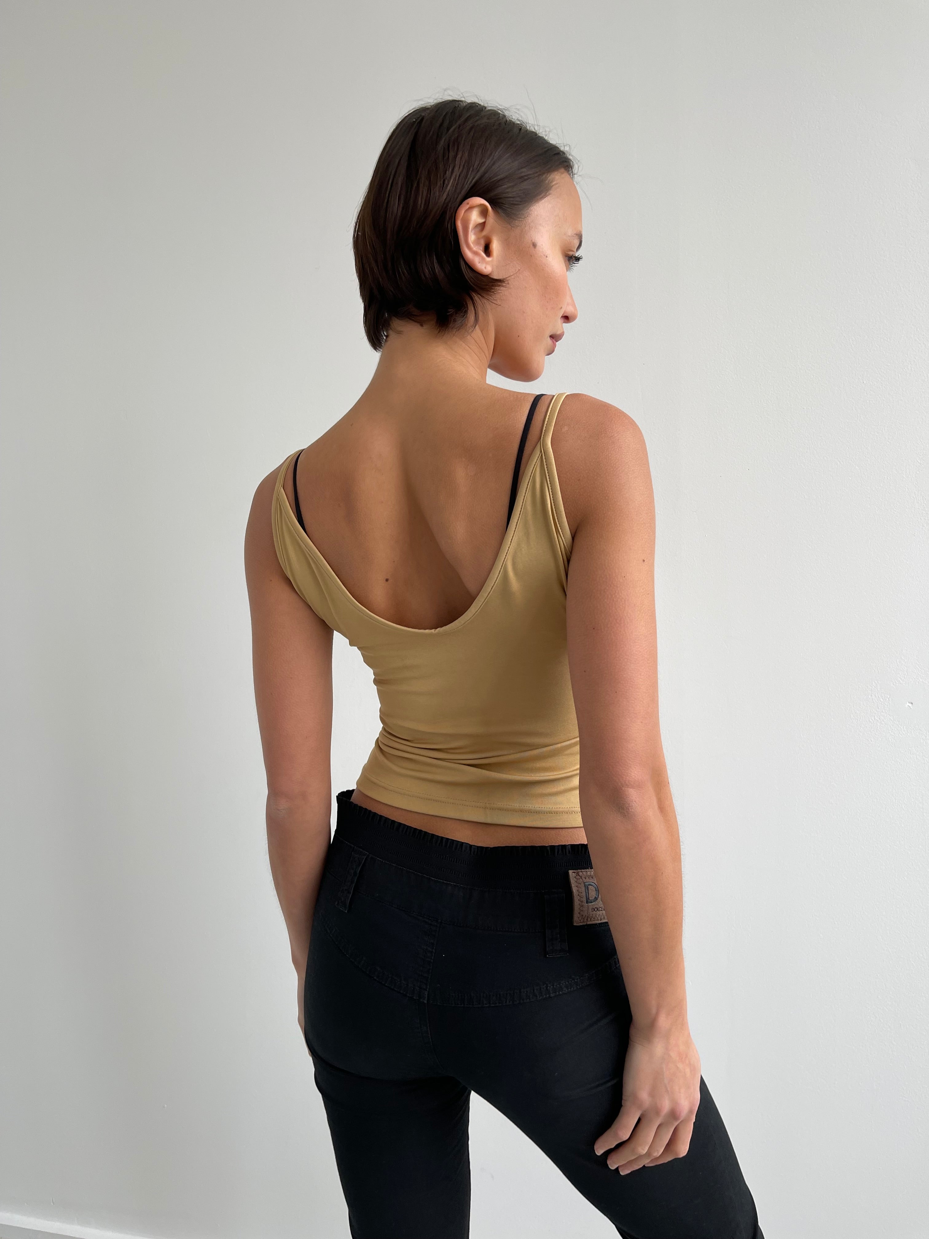 Vintage v-neck beige cami top